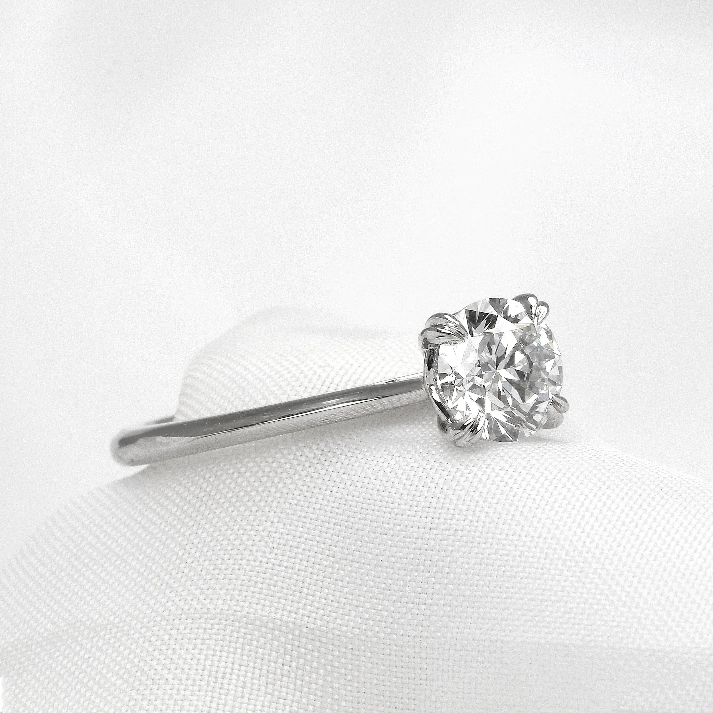 Lab Created Solitaire Diamond Ring in Platinum