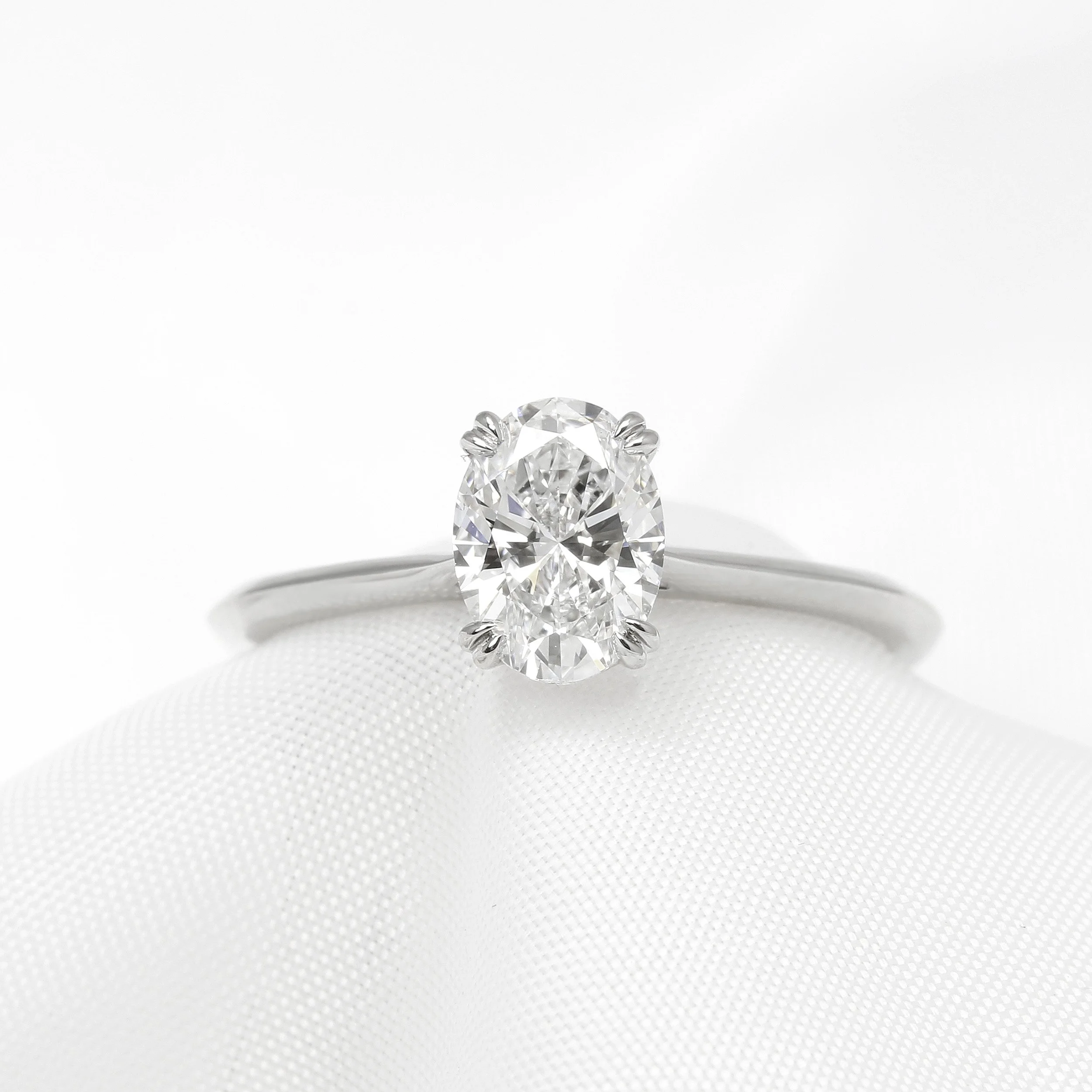 Lab Created Oval Diamond Ring in Platinum