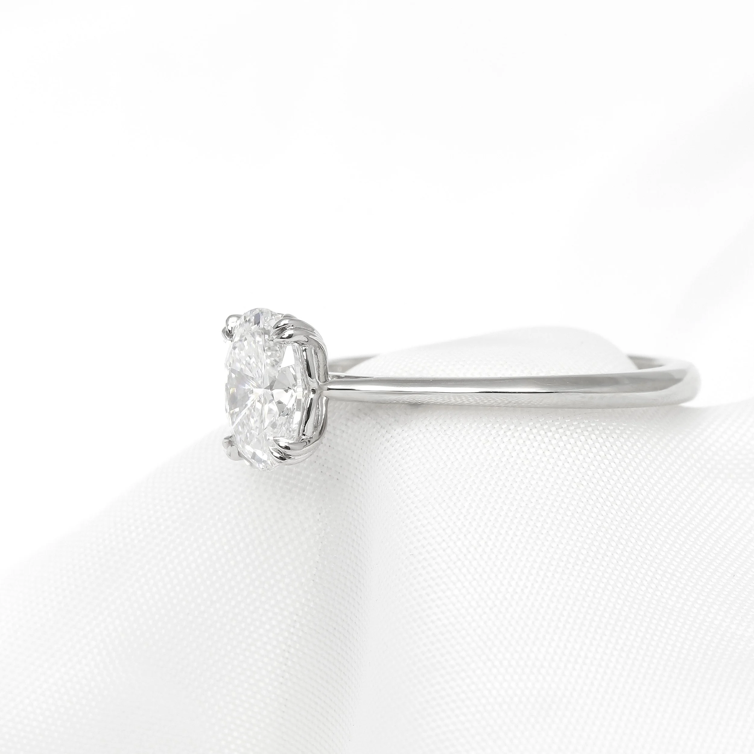 Lab Created Oval Diamond Ring in Platinum