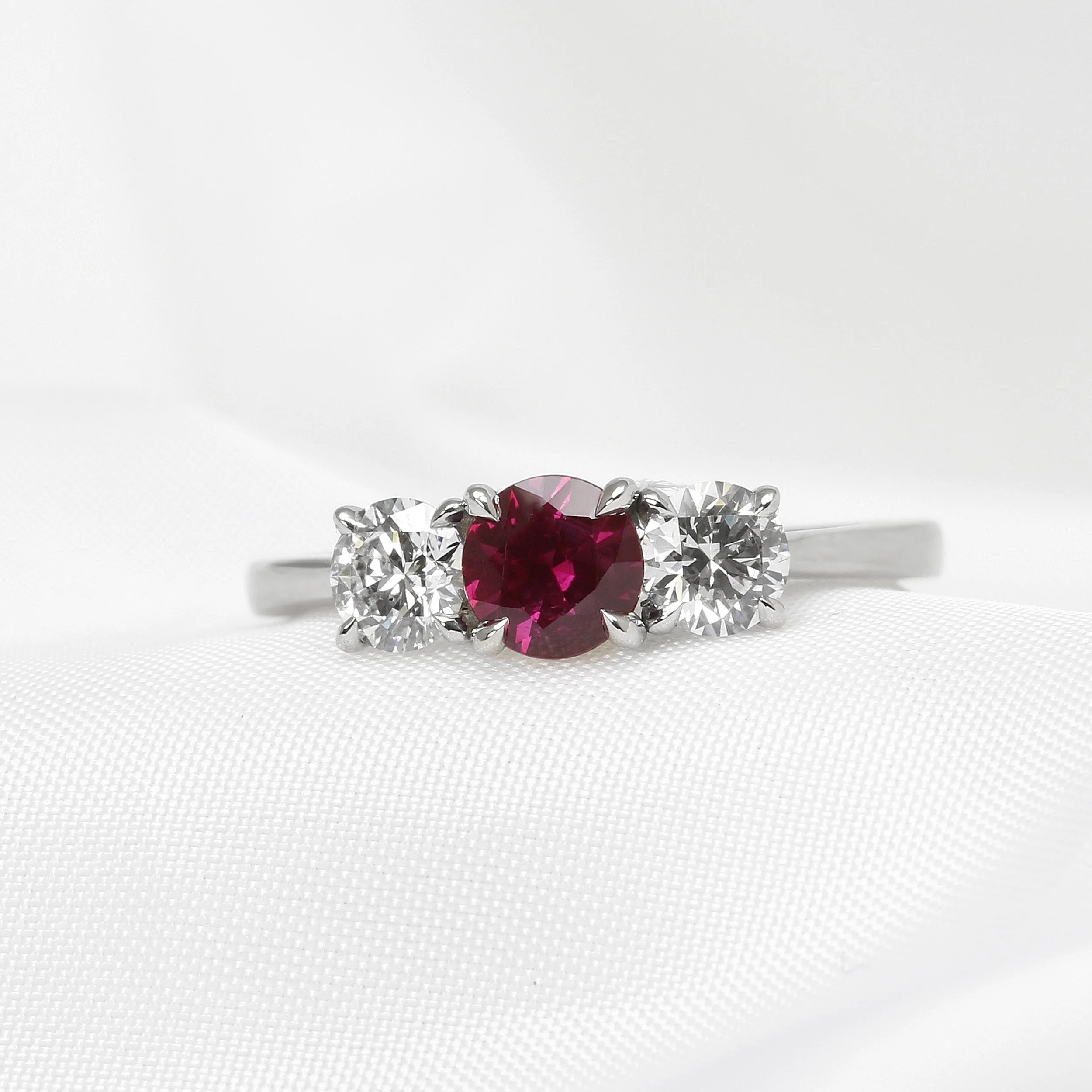 Ruby and Diamond Ring in Platinum