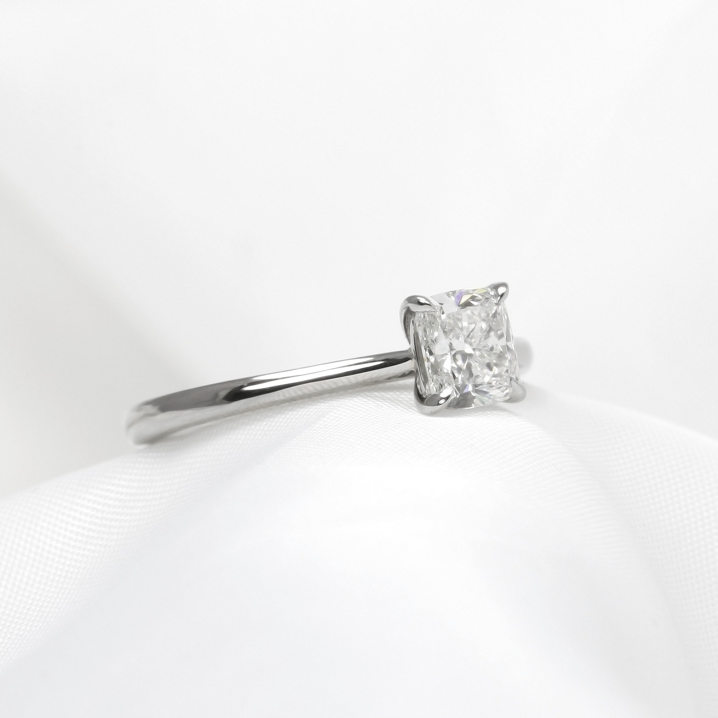 Cushion Cut Diamond Ring in Platinum