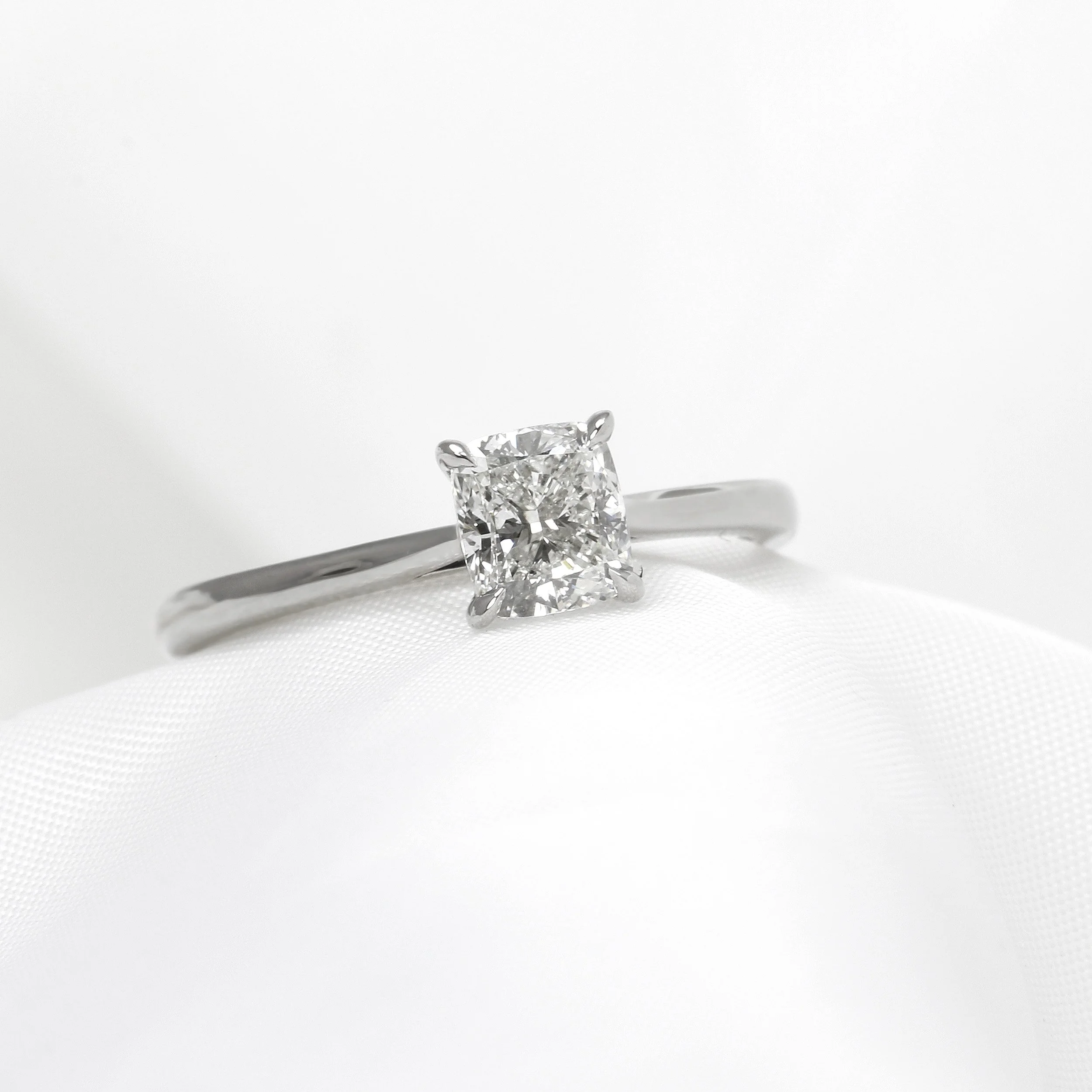 Cushion Cut Diamond Ring in Platinum