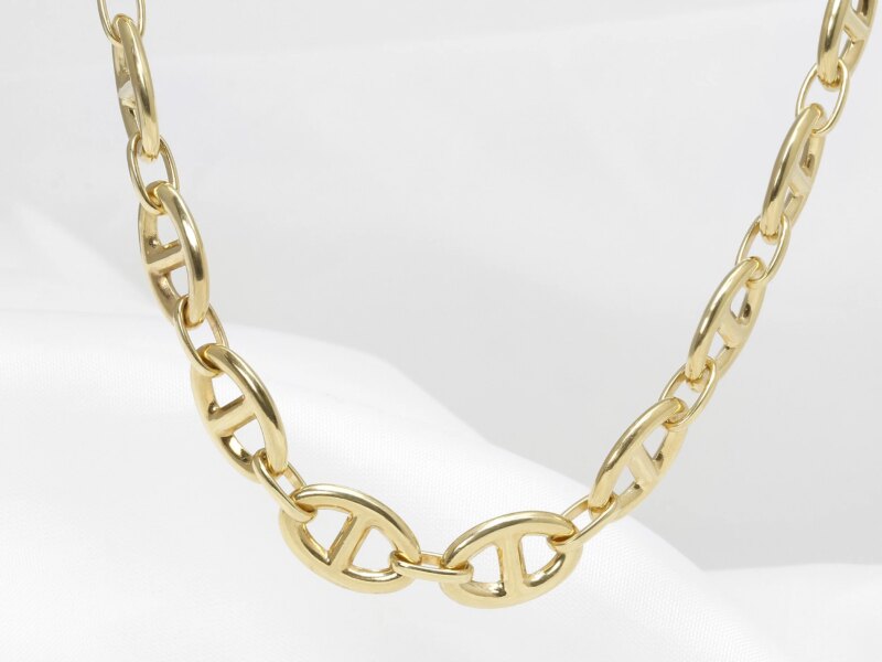 Marine Link Necklet in 9ct Yellow Gold 