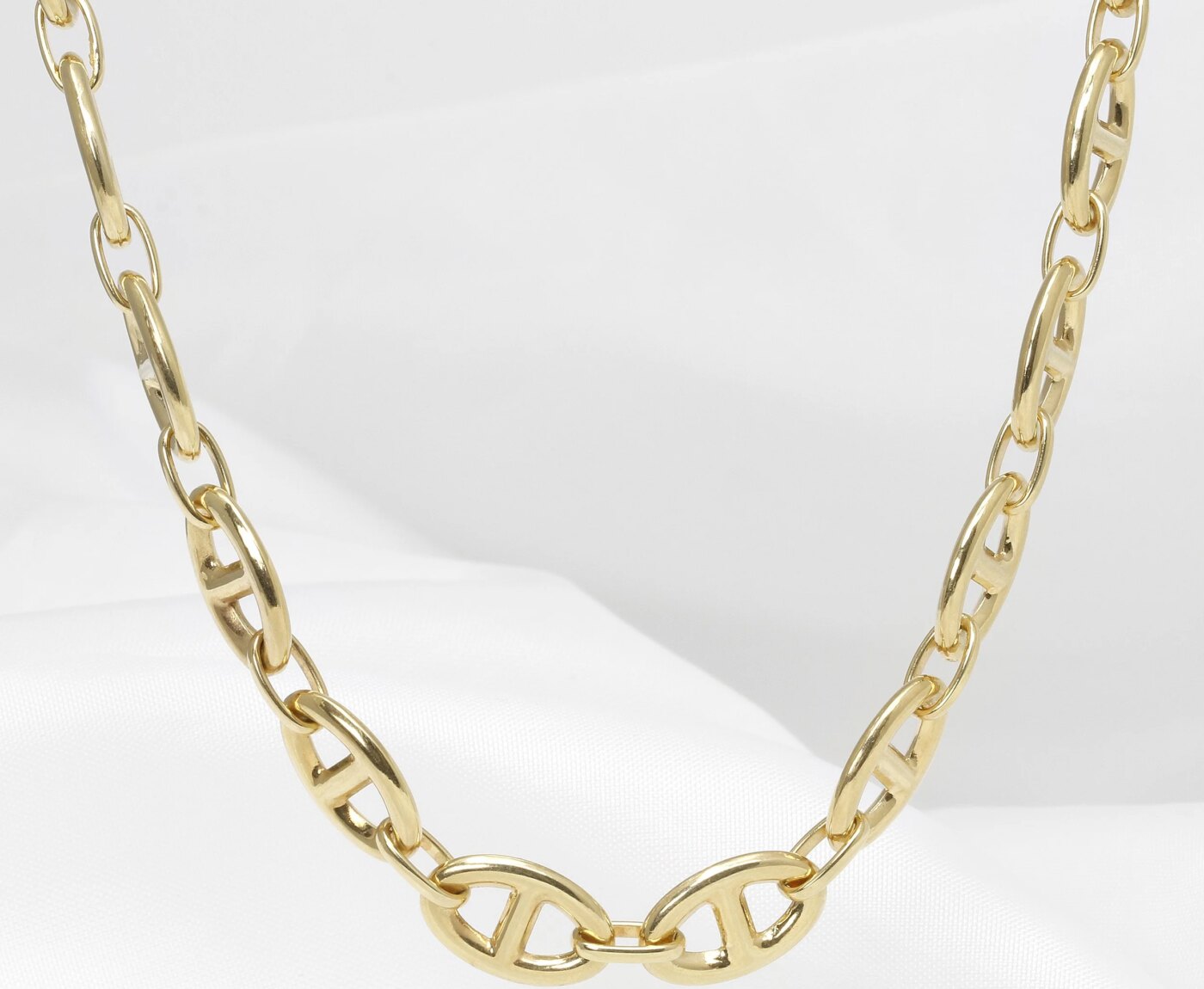 Marine Link Necklet in 9ct Yellow Gold