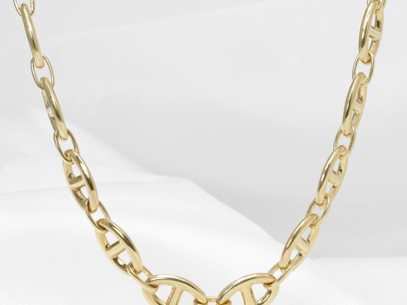 Marine Link Necklet in 9ct Yellow Gold 