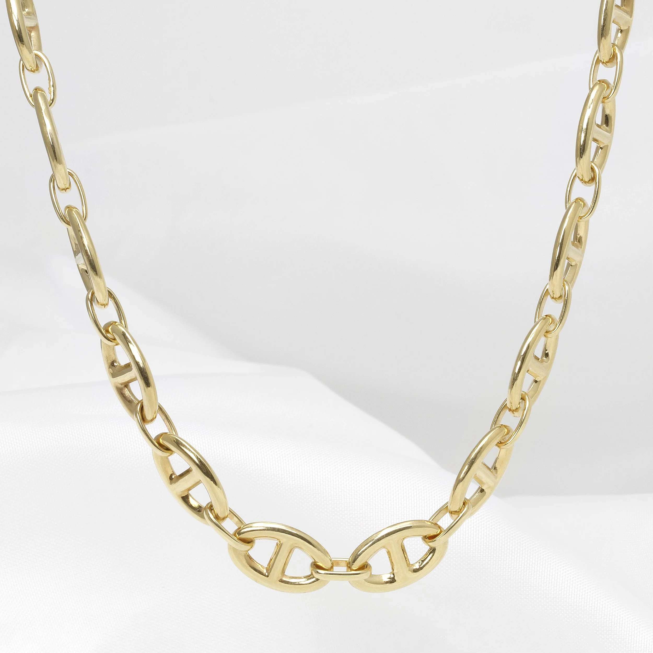 Marine Link Necklet in 9ct Yellow Gold