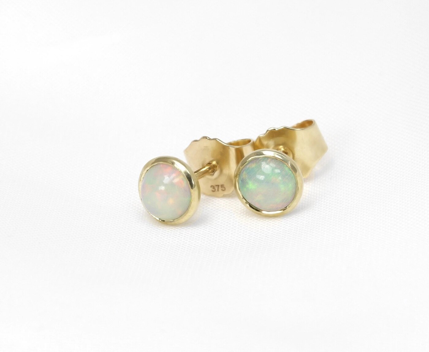 Opal Stud Earrings in 9ct Yellow Gold