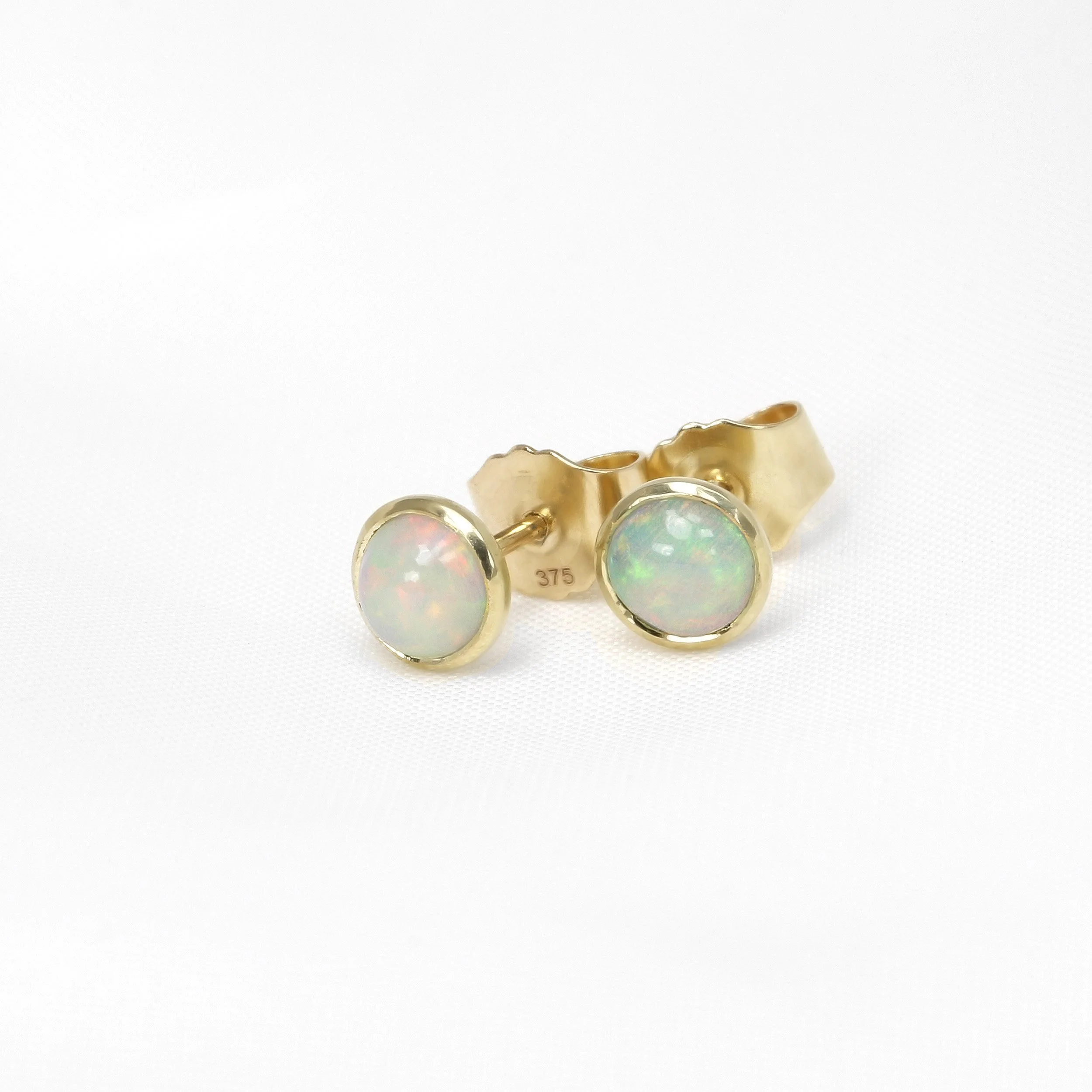 Opal Stud Earrings in 9ct Yellow Gold