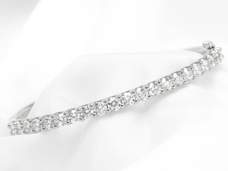 Diamond Bangle in Platinum
