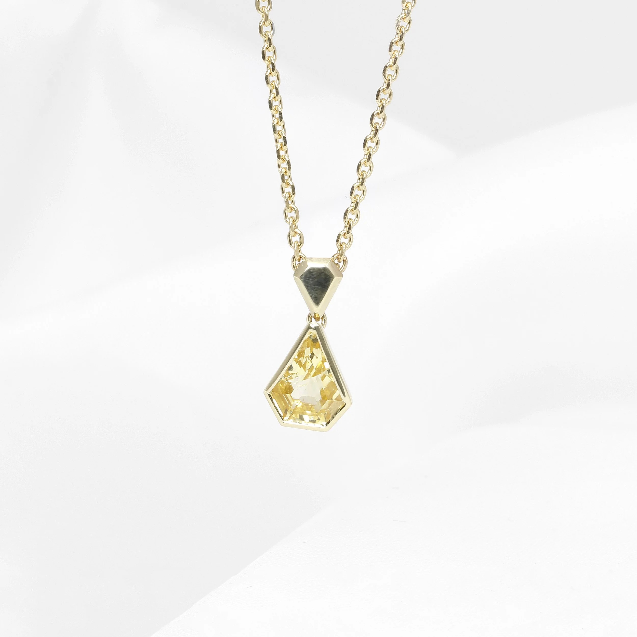 Yellow Sapphire Pendant in 9ct Yellow gold