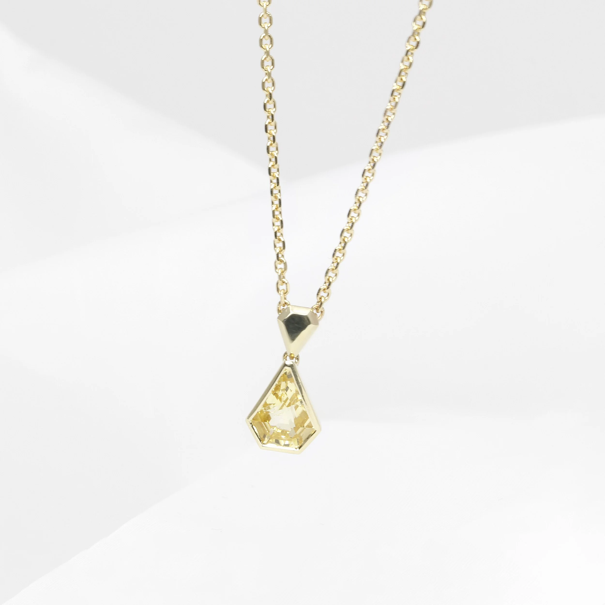Yellow Sapphire Pendant in 9ct Yellow gold