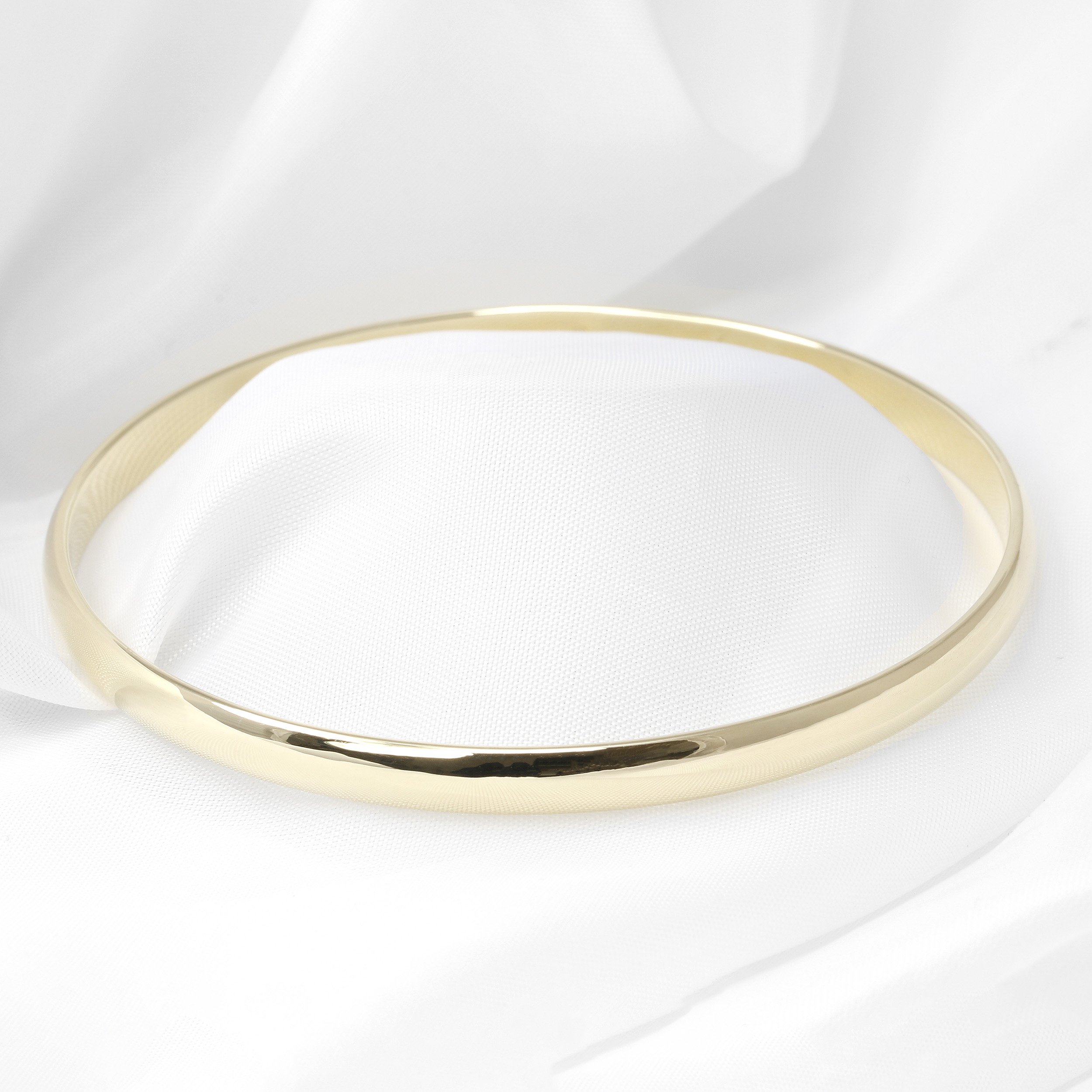 D Shaped Profile Bangle in 9ct Yellow Gold