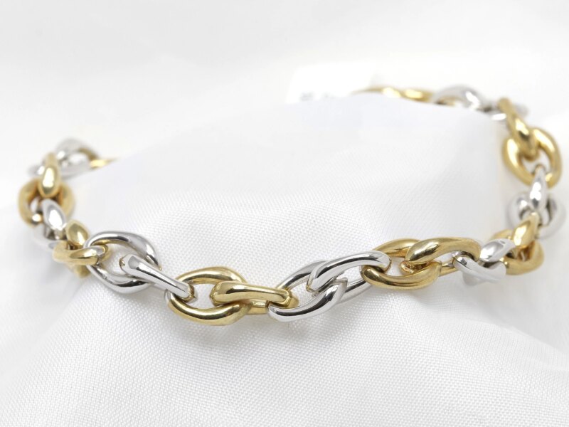 gold and platinum link bracelet 