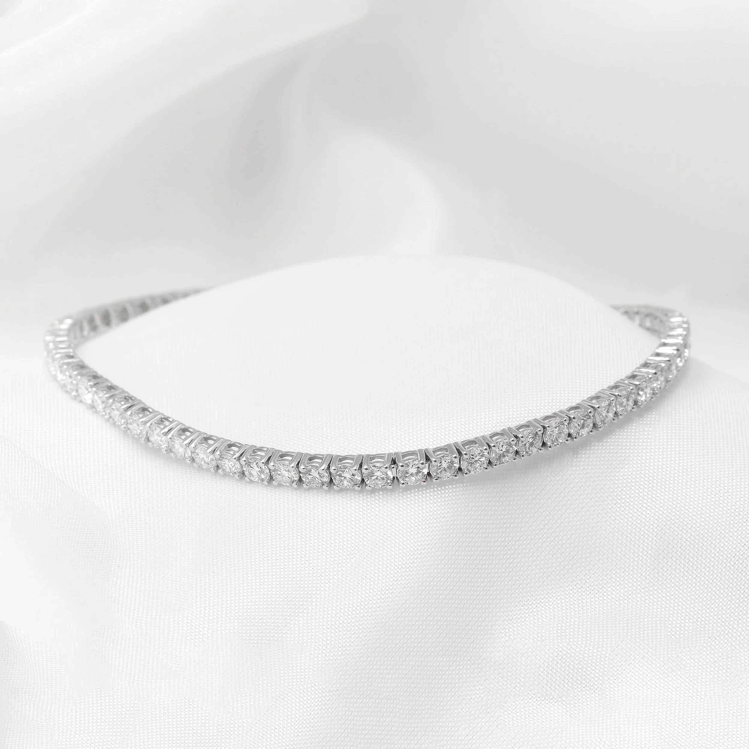 Lab Created Diamond Line Bracelet in White Gold