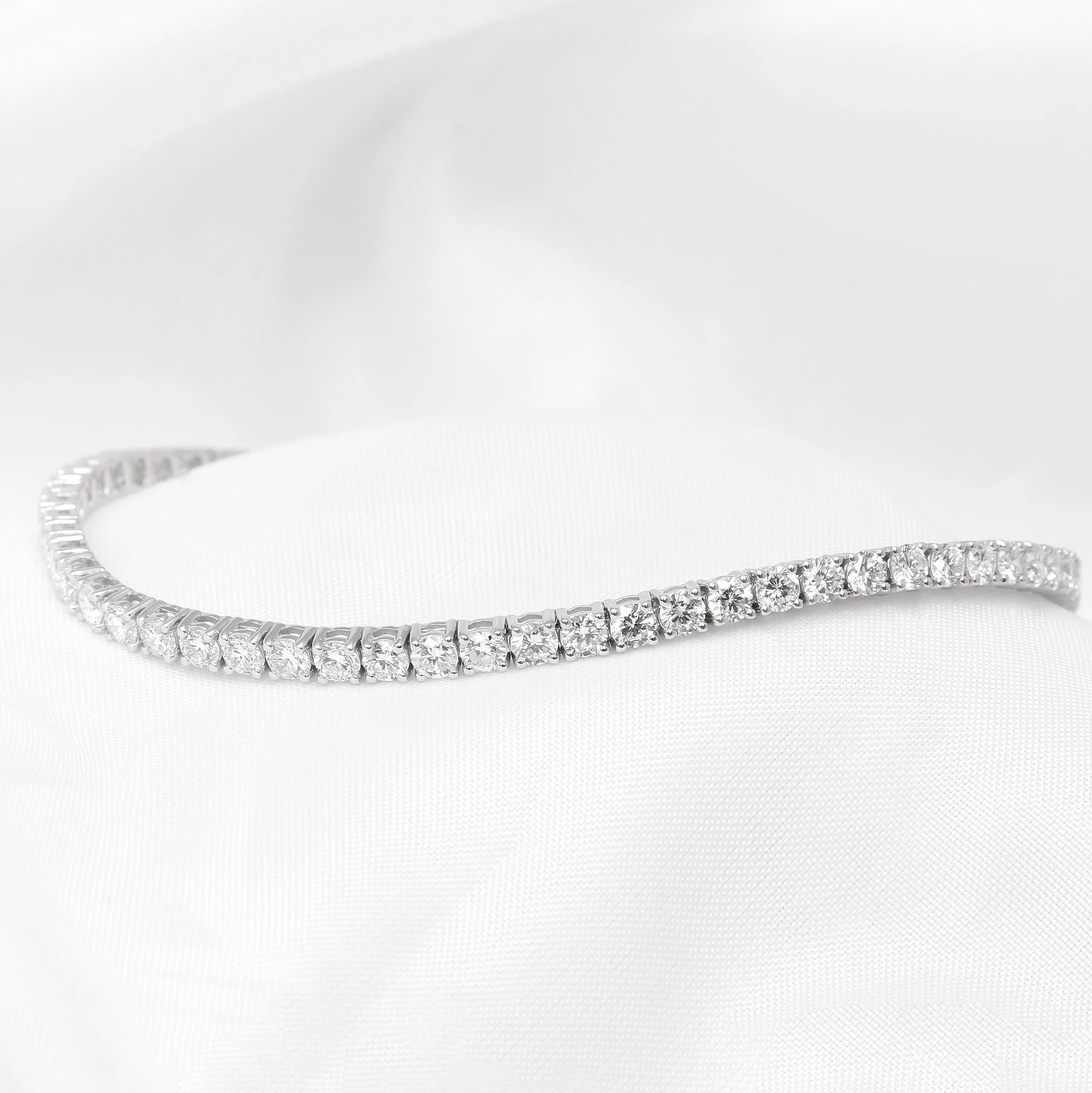 Lab Created Diamond Line Bracelet in White Gold
