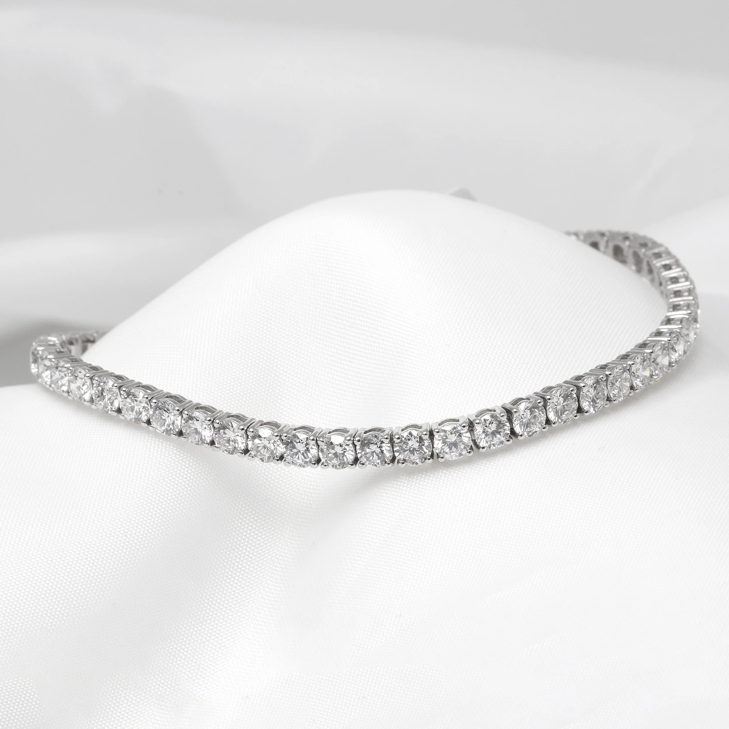 Lab Created Diamond Line Bracelet in 9ct White Gold