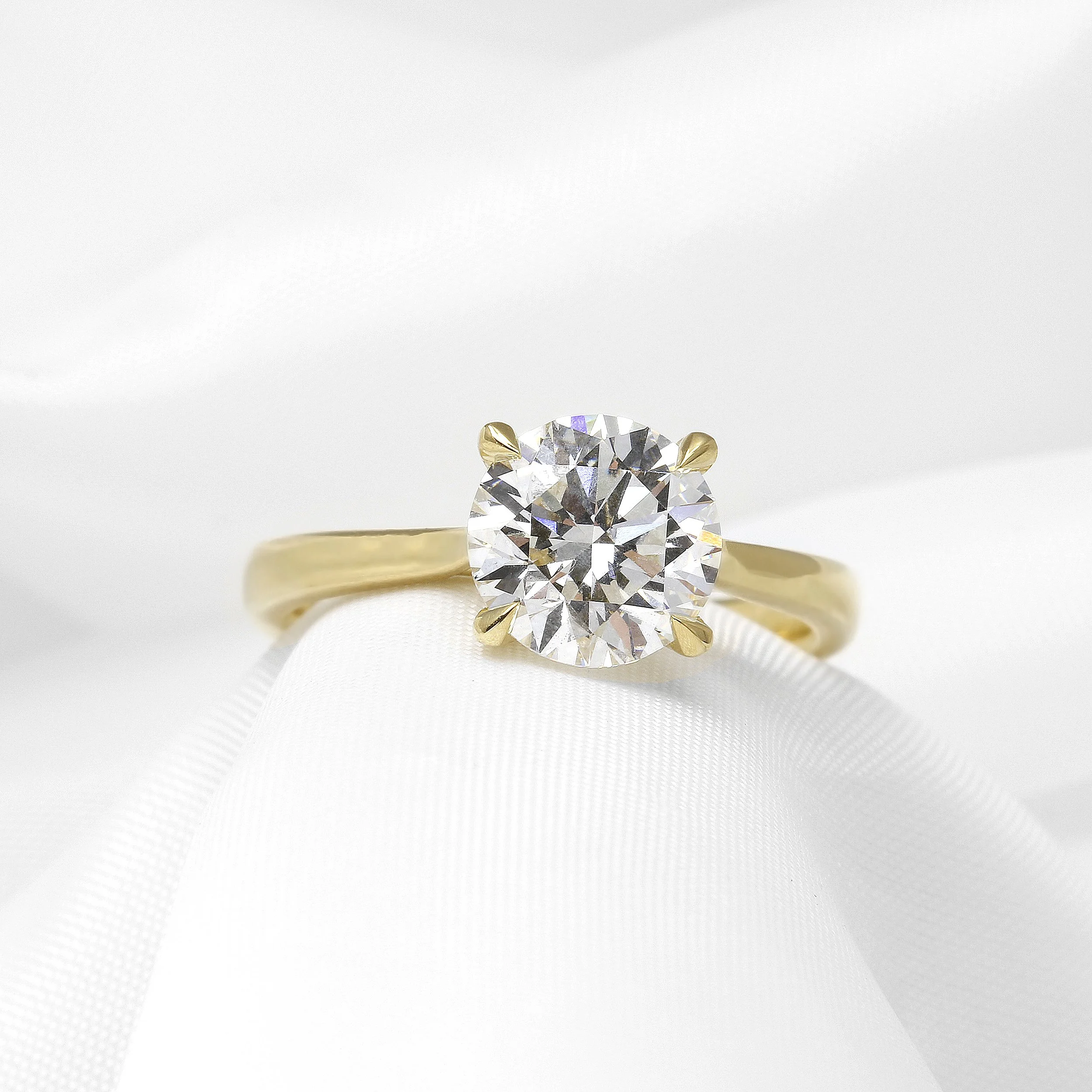 Lab Created 2.02ct Diamond Solitaire Ring in 18ct Yellow Gold
