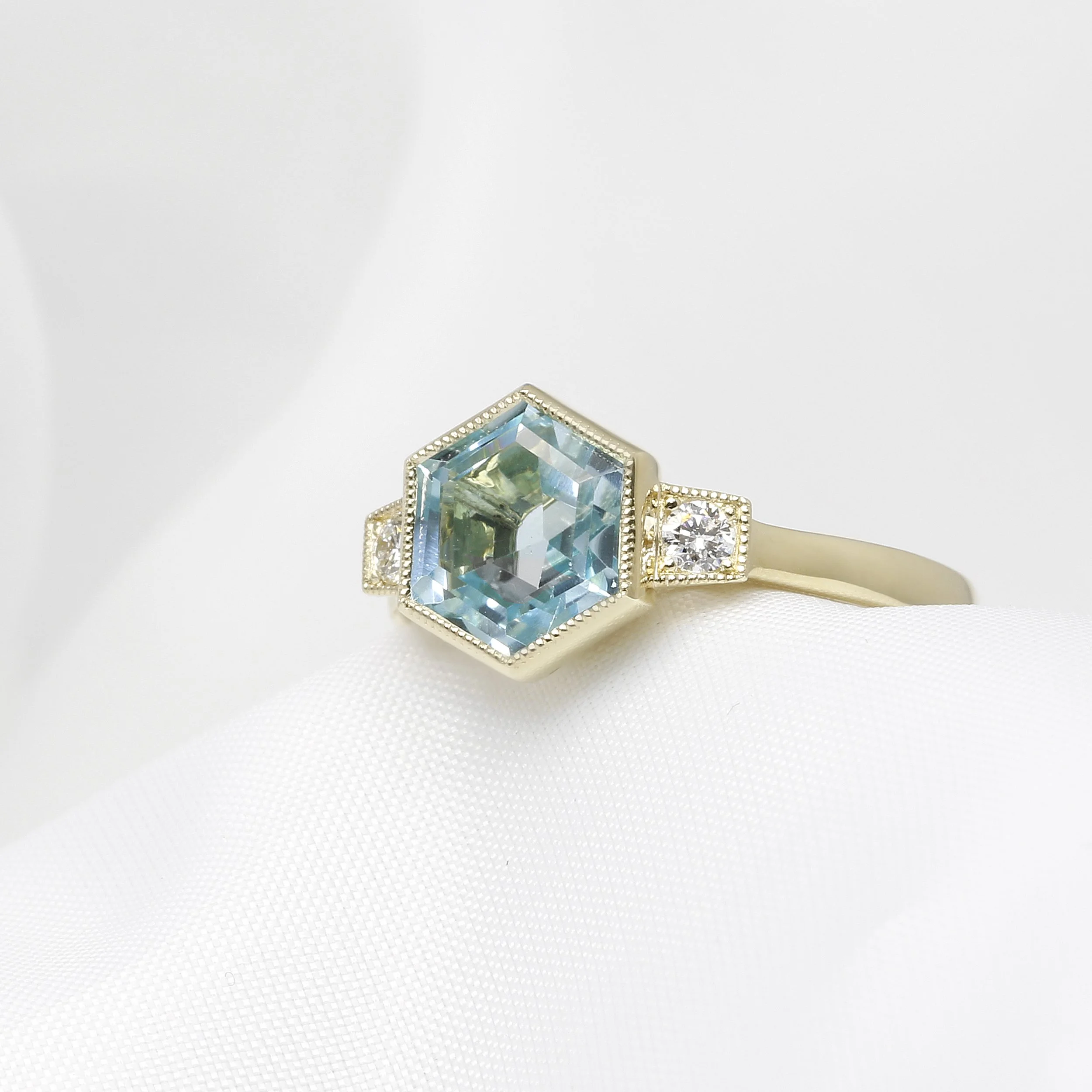 Topaz and Diamond Ring in 9ct Yellow Gold