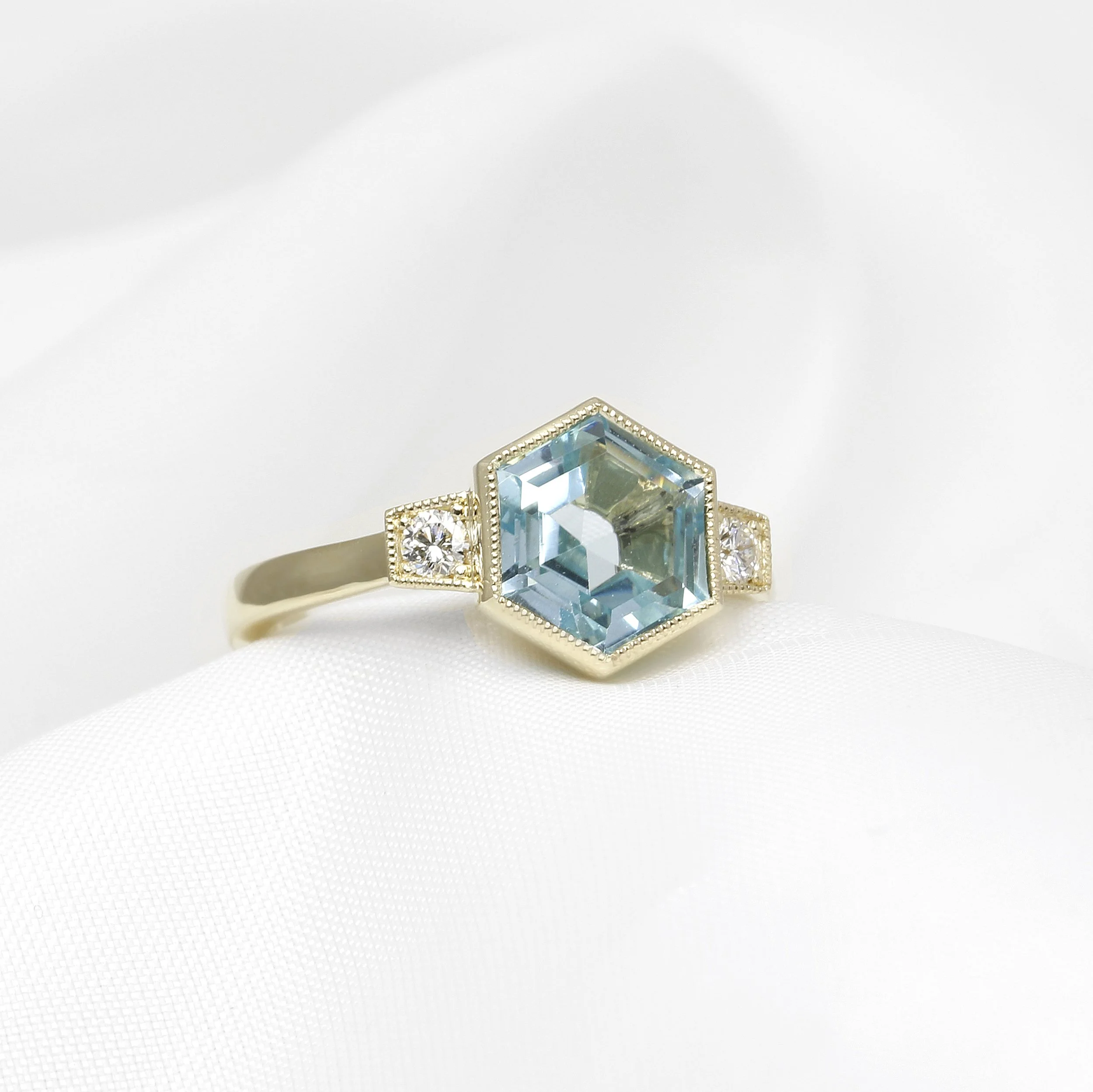 Topaz and Diamond Ring in 9ct Yellow Gold