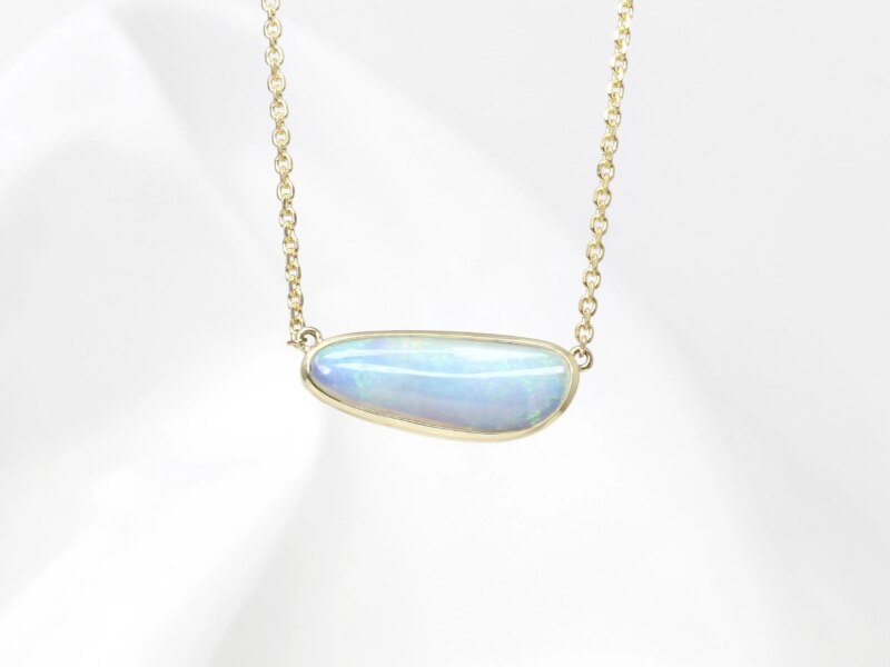 Australian Opal Necklace in 9ct Yellow Gold
