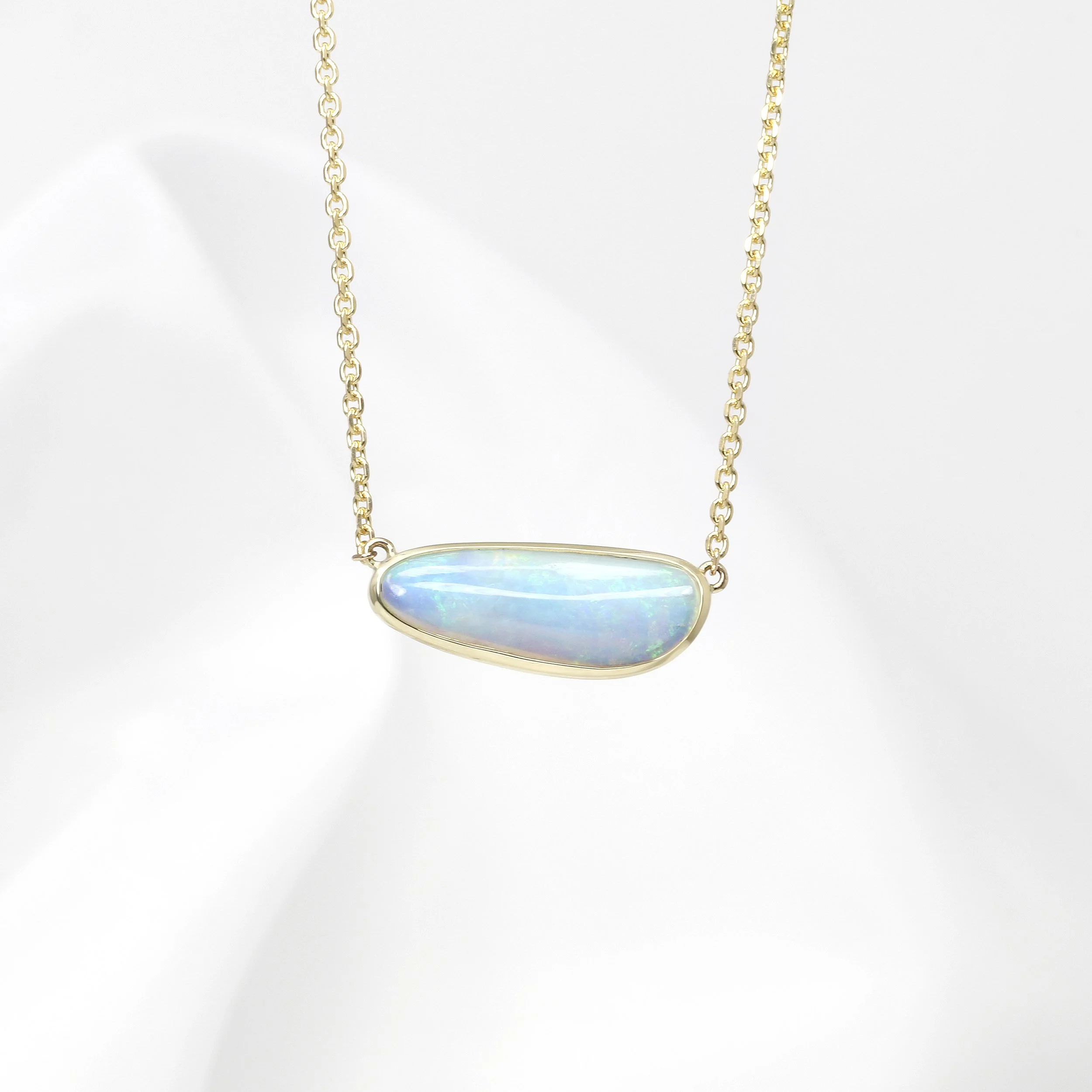Australian Opal Necklace in 9ct Yellow Gold