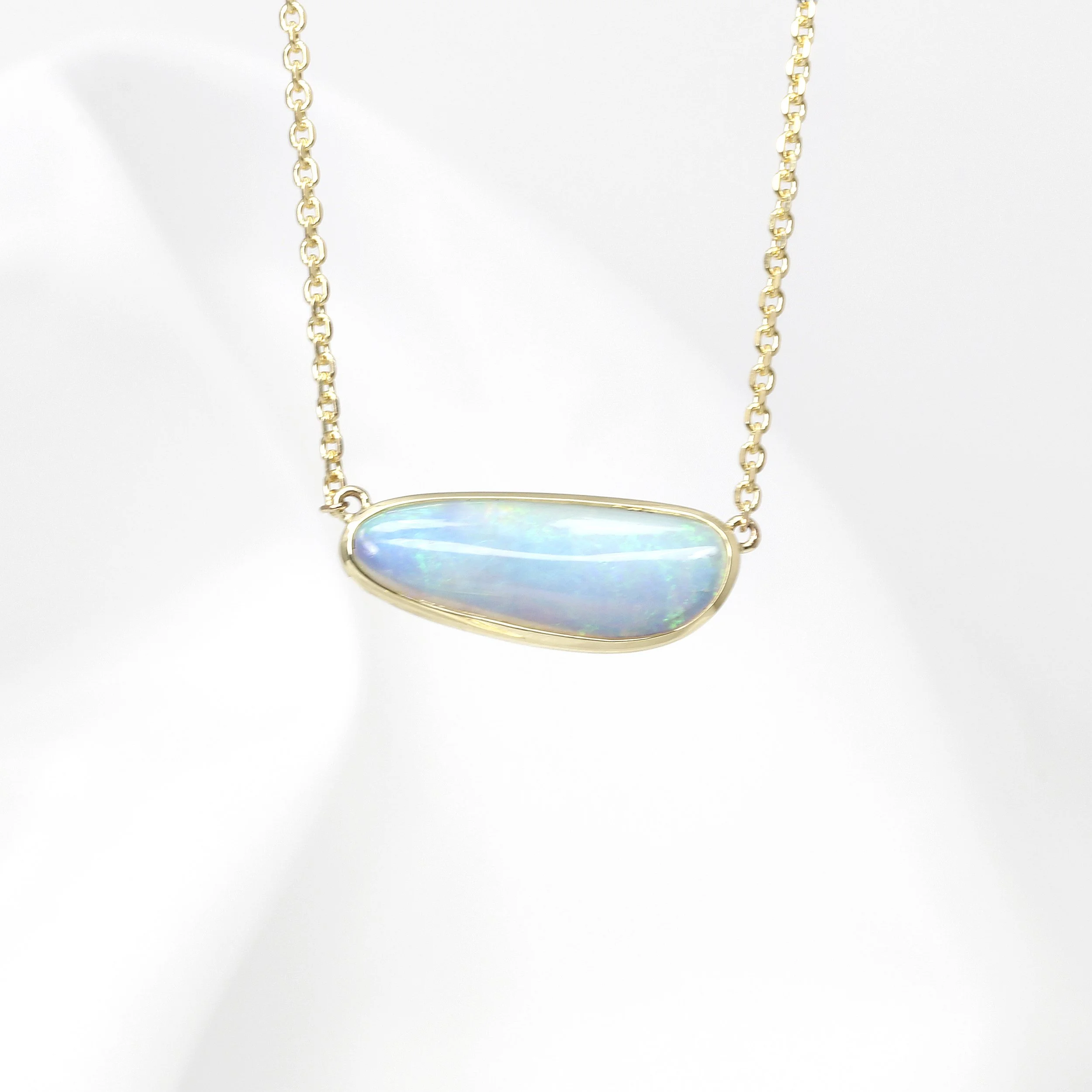 Australian Opal Necklace in 9ct Yellow Gold