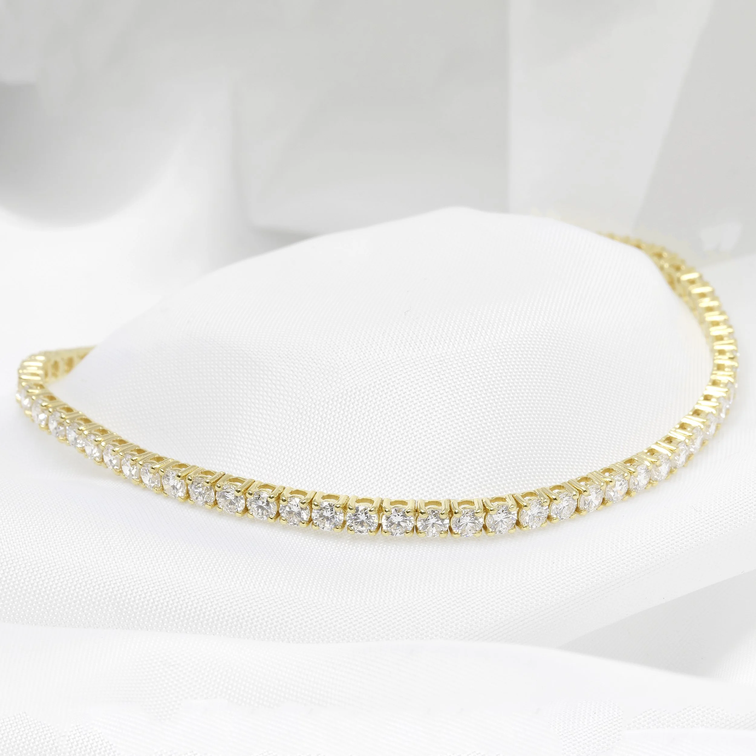 3.66ct Lab Created Diamond Line Bracelet in Yellow Gold