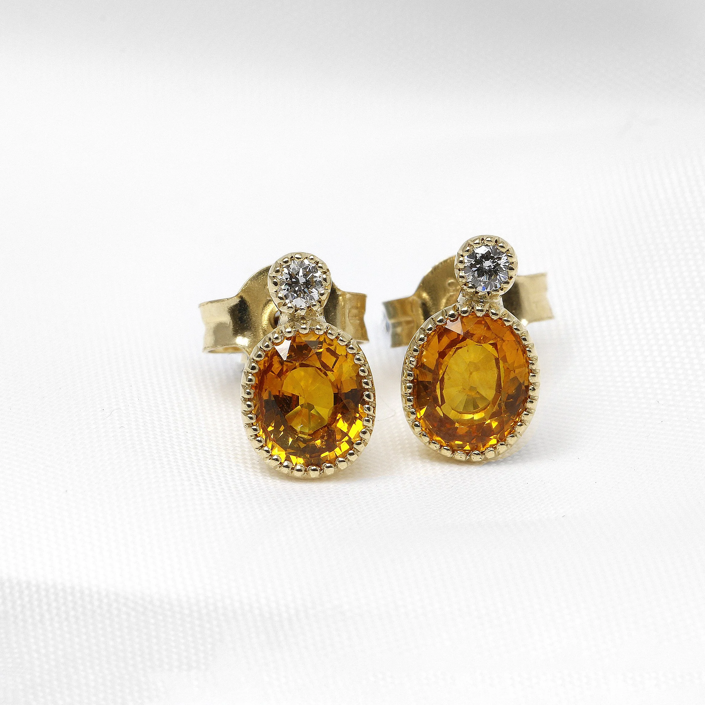 Yellow Sapphire and Diamond Jardin Des Délices Stud Earrings