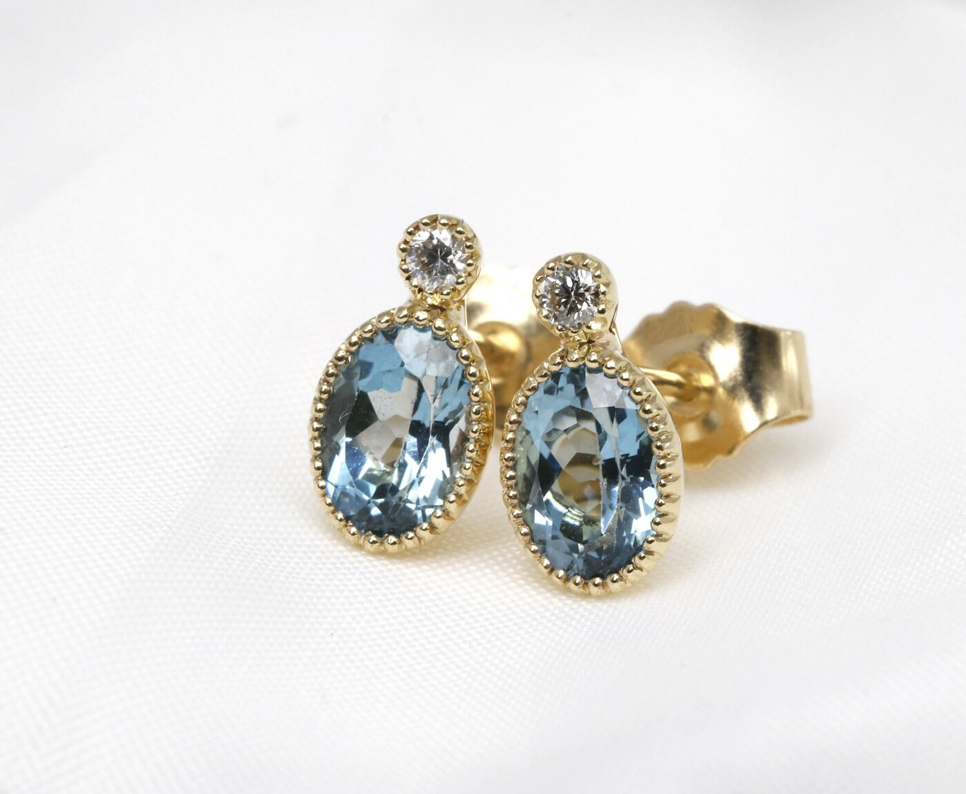 Topaz and Diamond Jardin Des Délices Stud Earrings