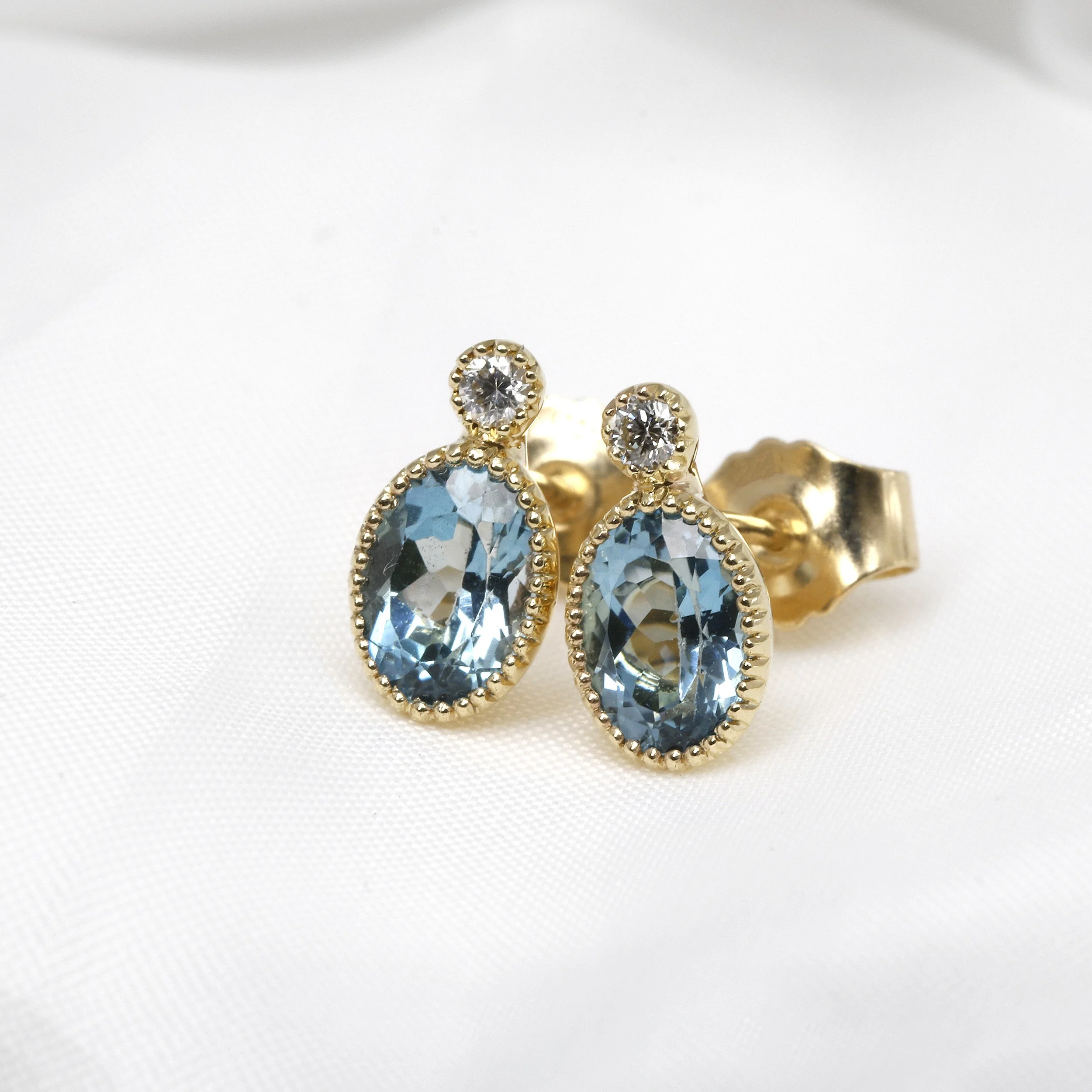 Topaz and Diamond Jardin Des Délices Stud Earrings