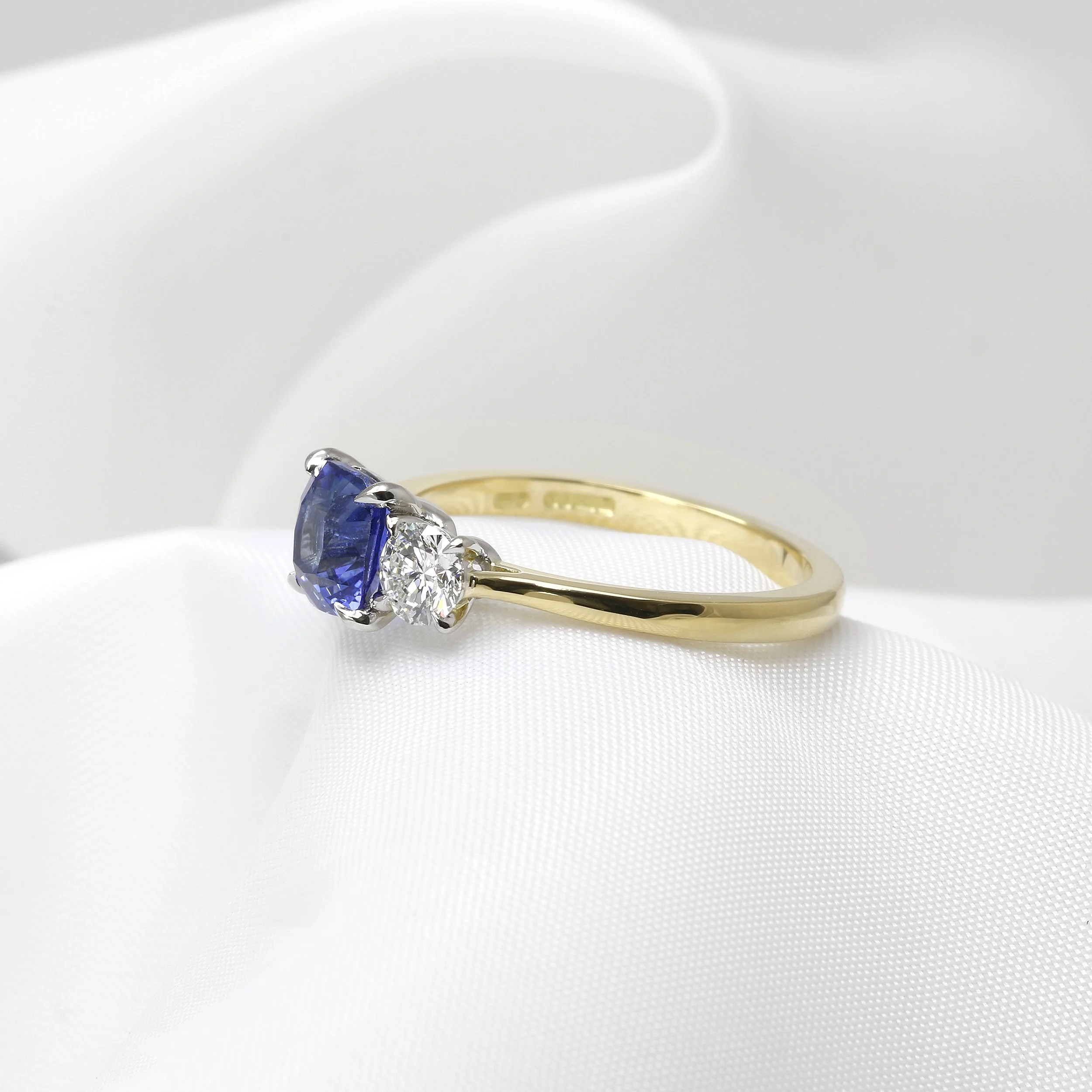 Sapphire and Diamond Ring in 18ct Yellow Gold and Platinum
