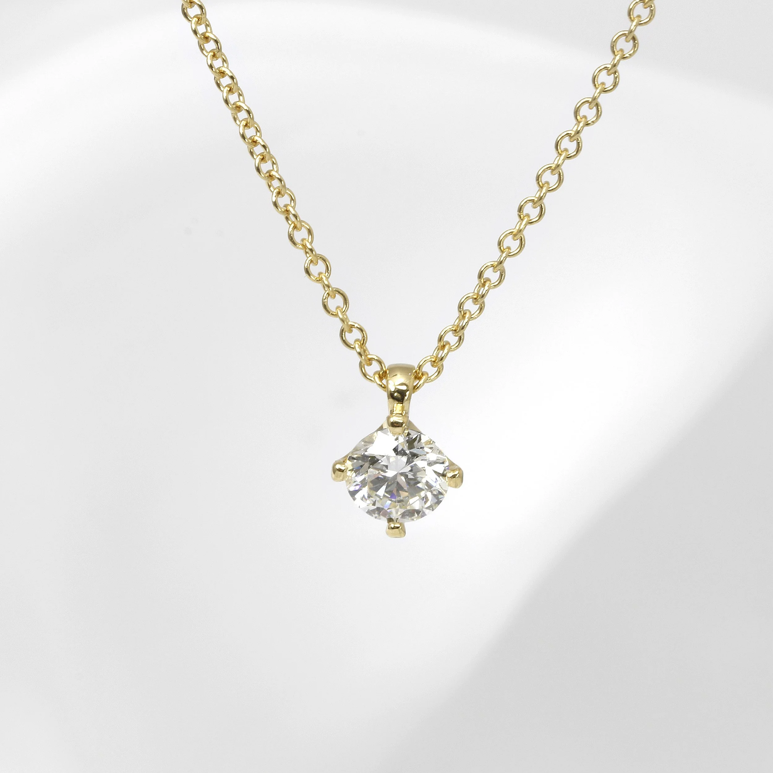Diamond Solitaire Pendant in 18/9ct Yellow Gold
