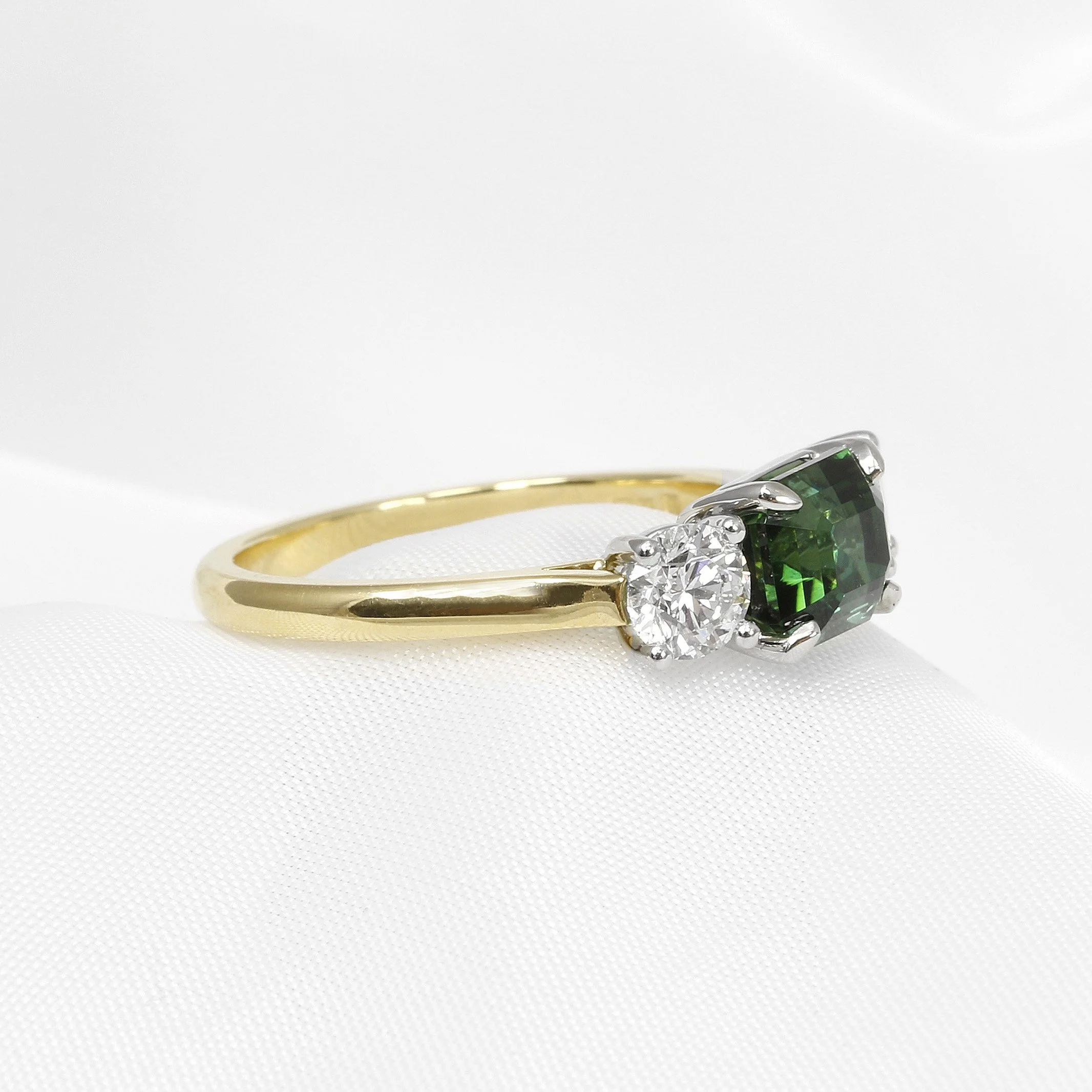 Tourmaline and Diamond Ring in Platinum and 18ct Yellow Gold
