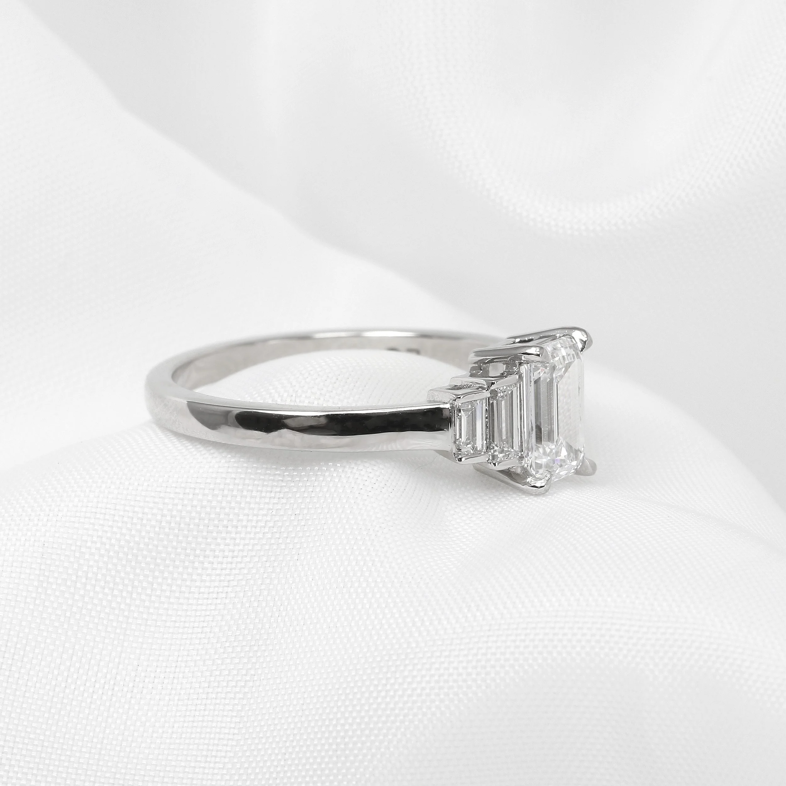 Lab Created Emerald Cut Diamond Ring in Platinum