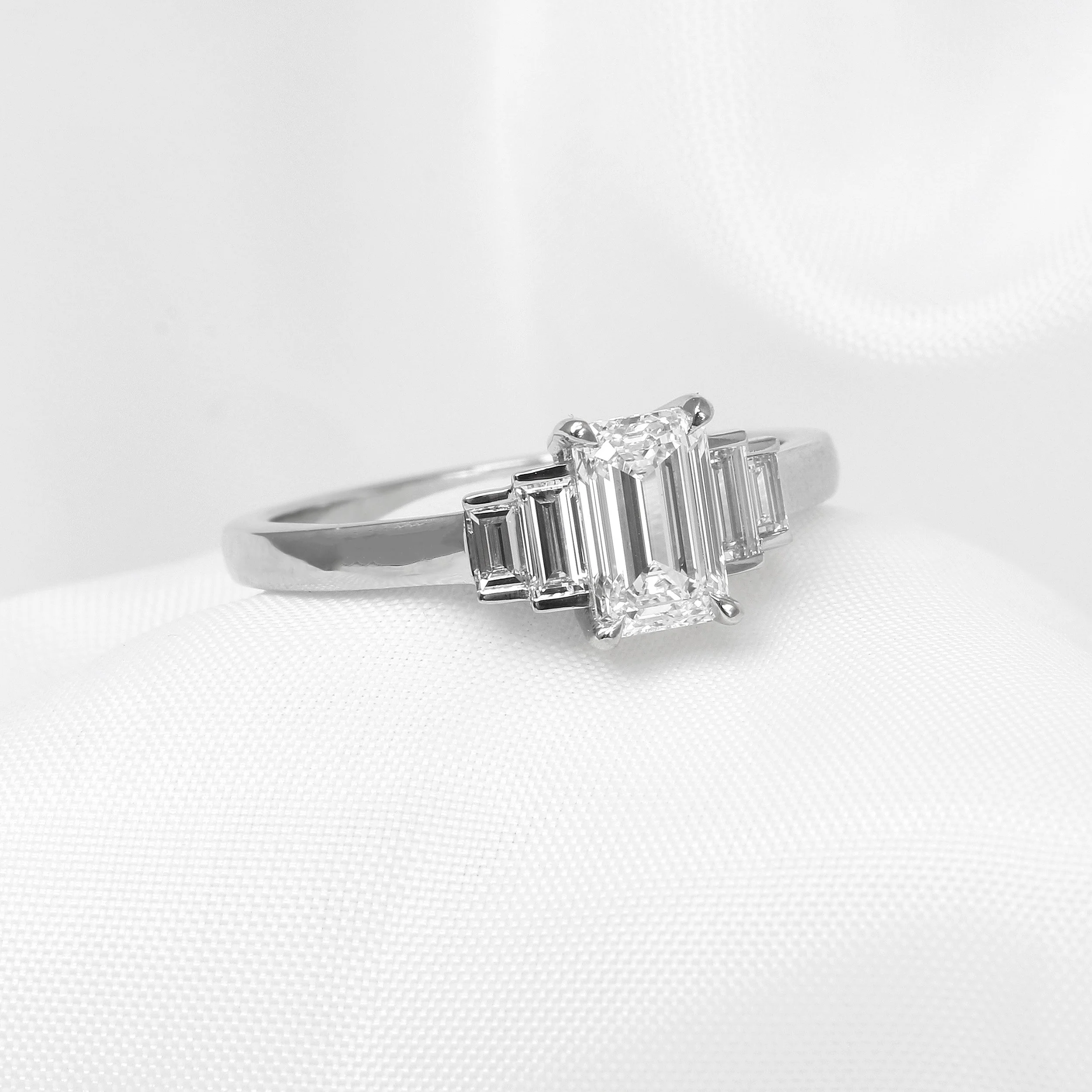 Lab Created Emerald Cut Diamond Ring in Platinum