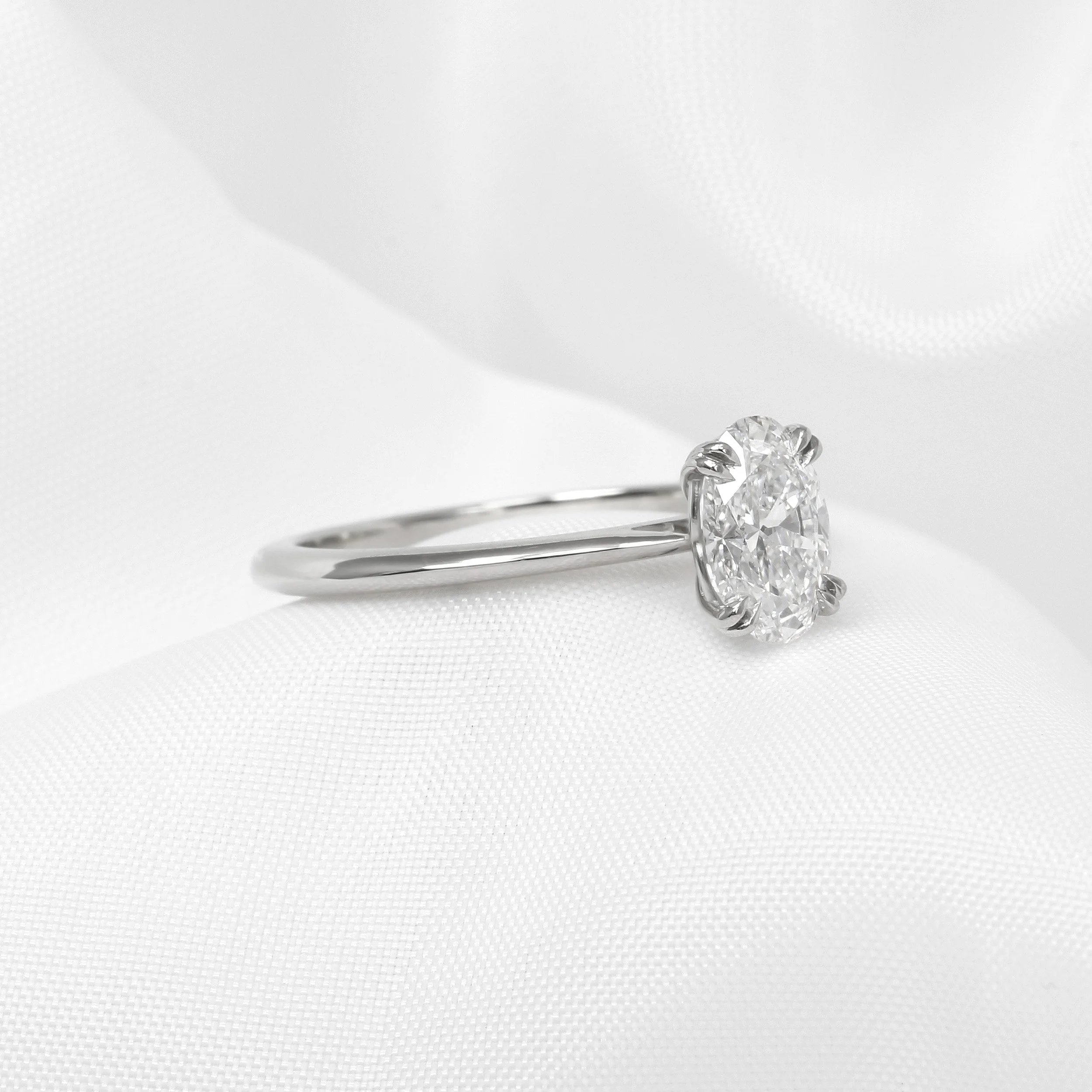 1.00ct Lab Created Oval Diamond Ring in Platinum