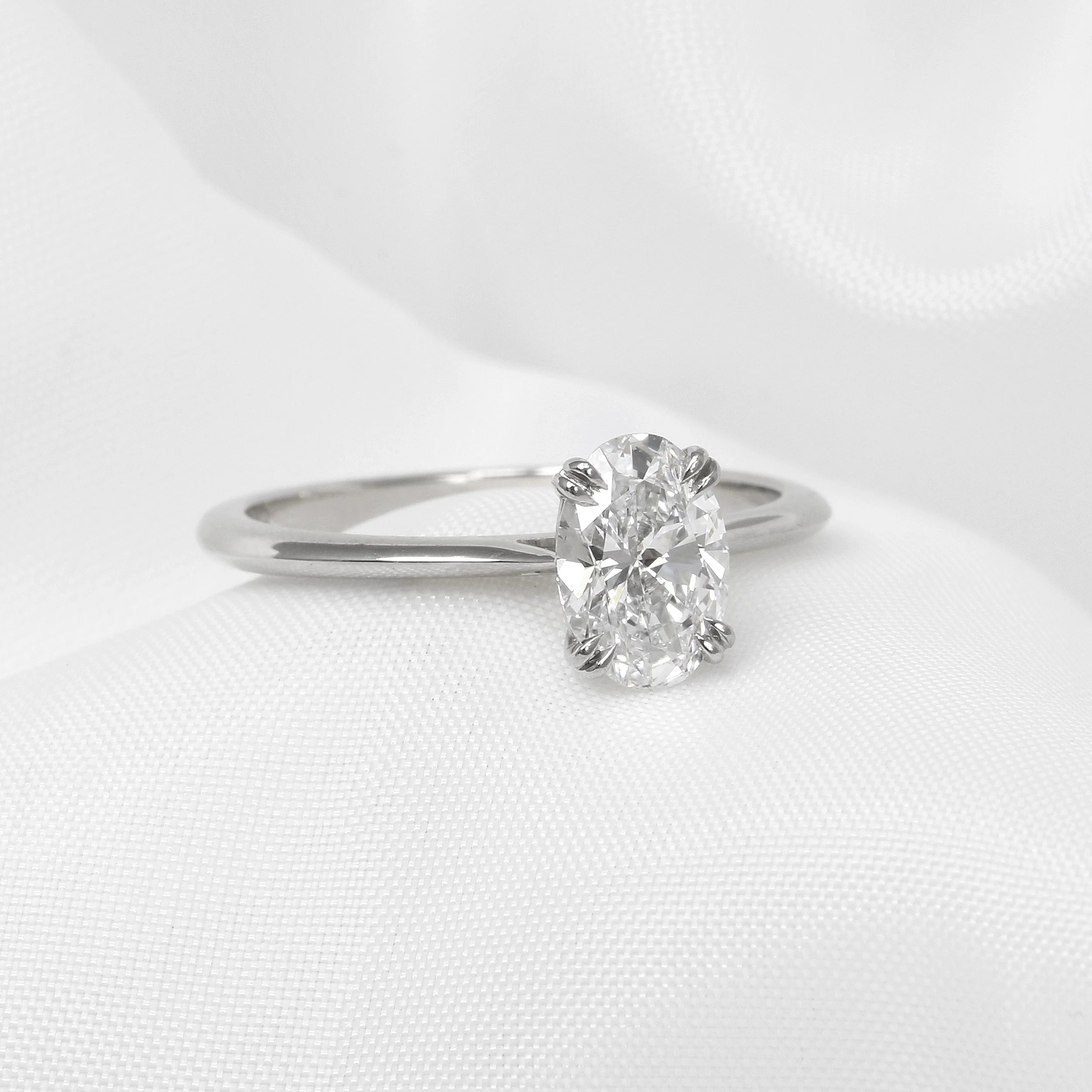 1.00ct Lab Created Oval Diamond Ring in Platinum