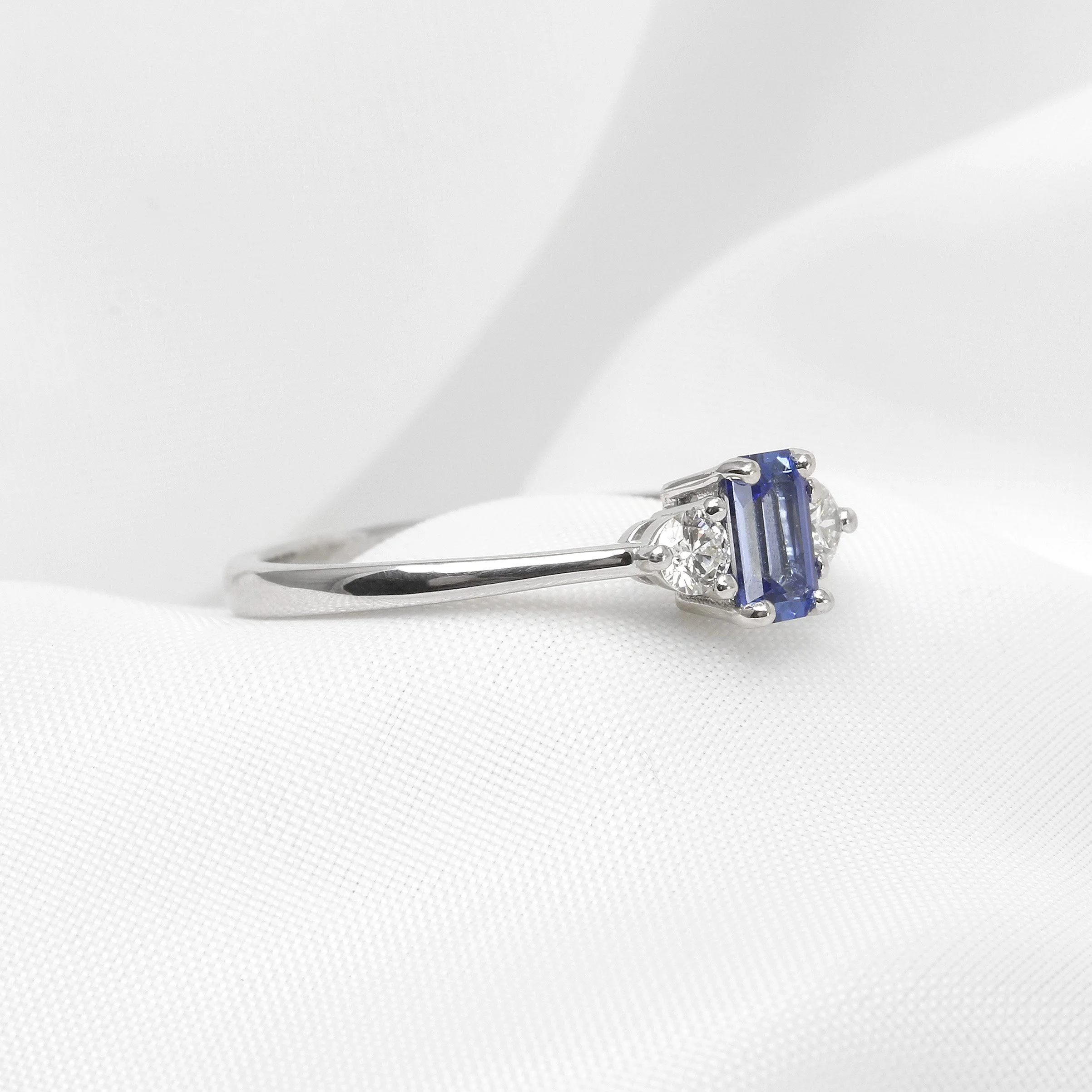 Sapphire and Diamond Ring in White Gold