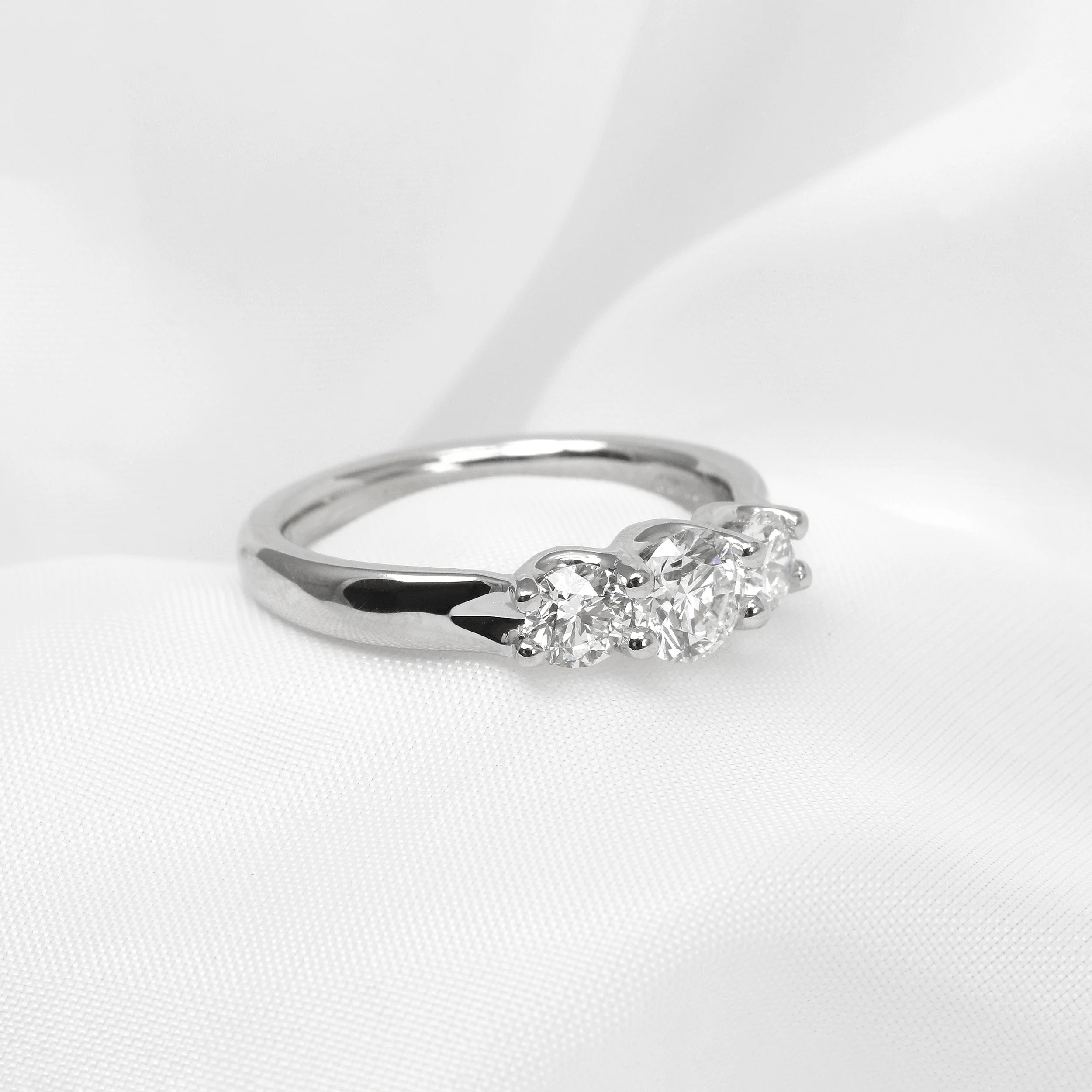 Three Stone Diamond Ring in Platinum