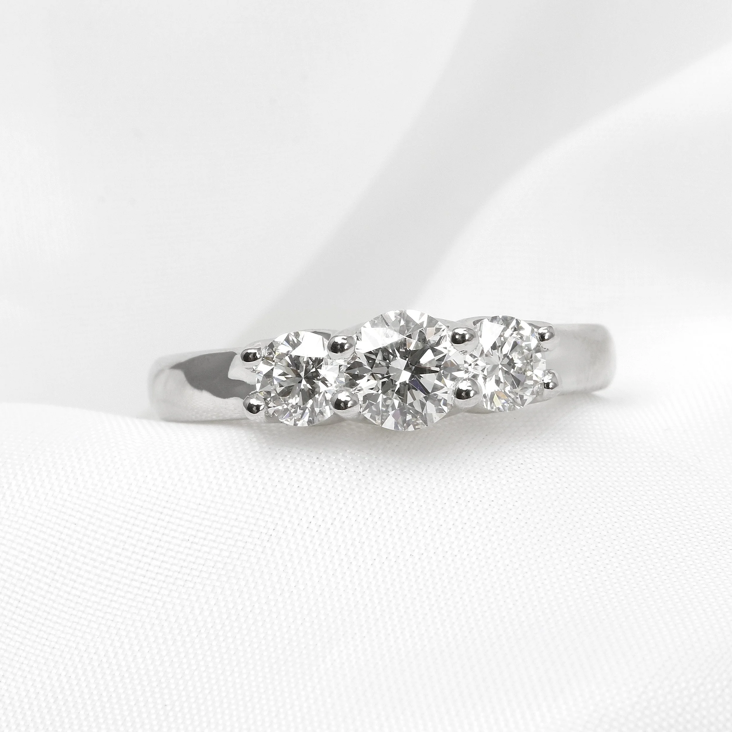 Three Stone Diamond Ring in Platinum