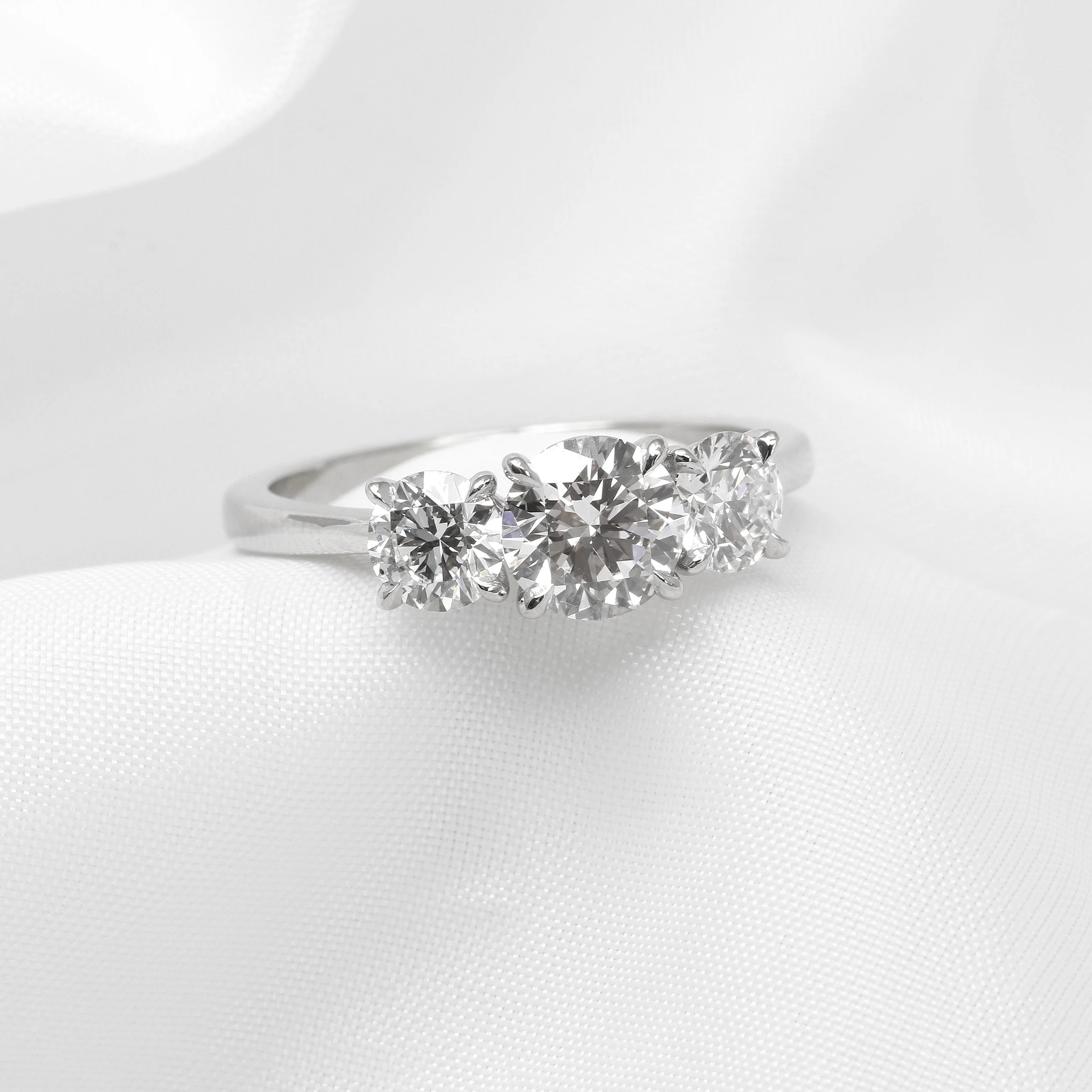 Lab Created Diamond Trilogy Ring in Platinum