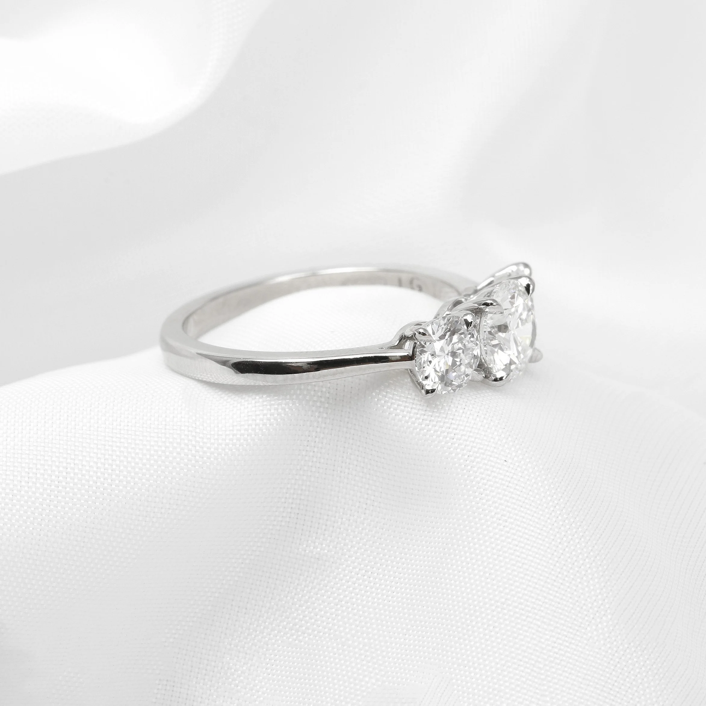 Lab Created Diamond Trilogy Ring in Platinum