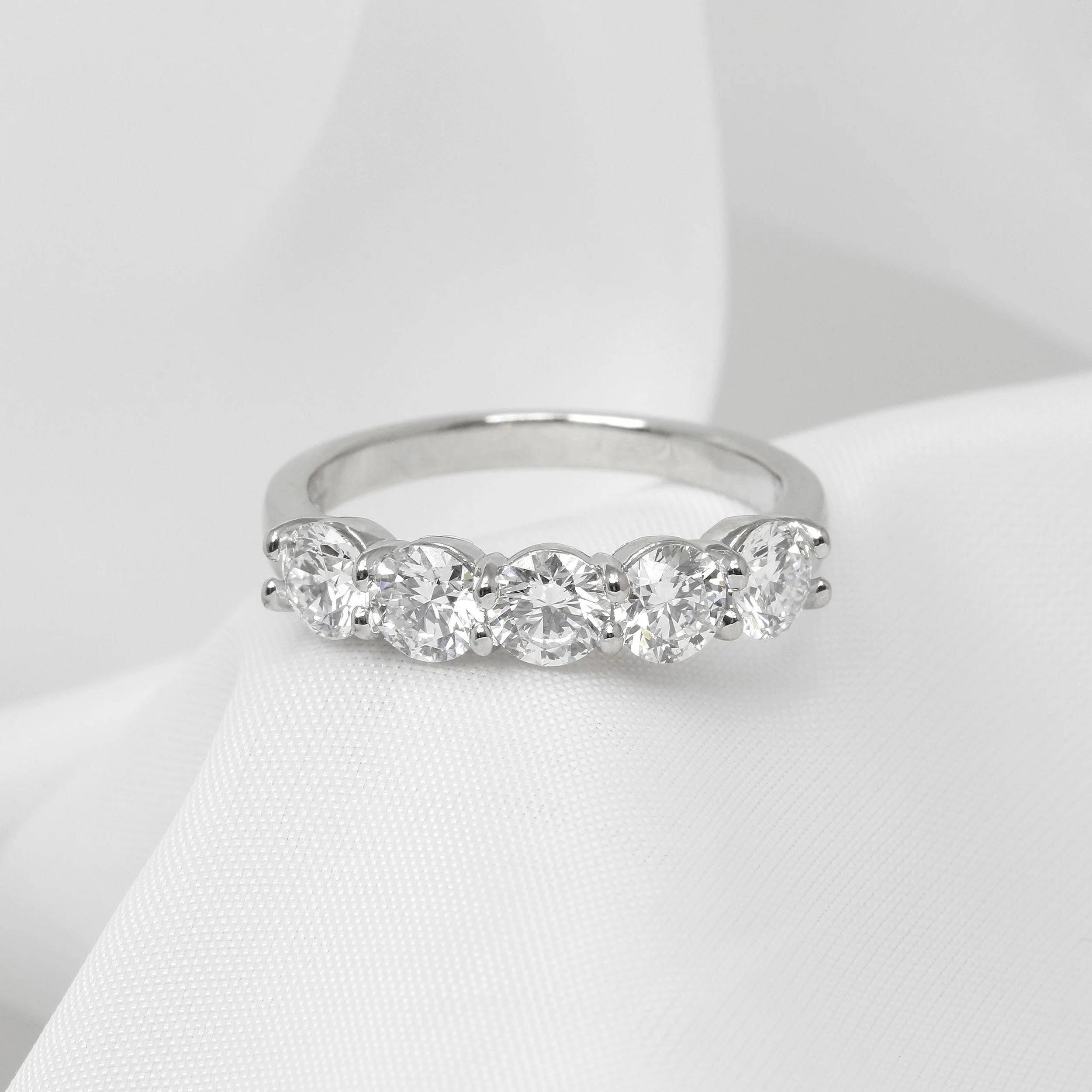 Five Stone Diamond Ring in Platinum