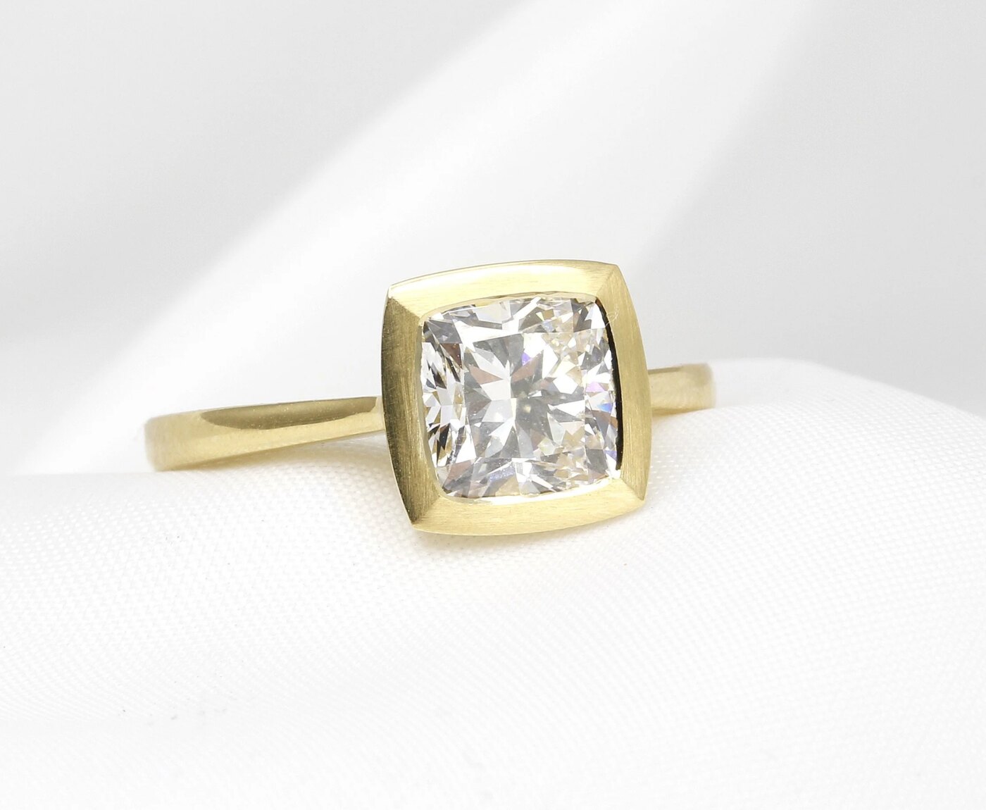 Lab Created Diamond Solitaire Ring with Feature Edge