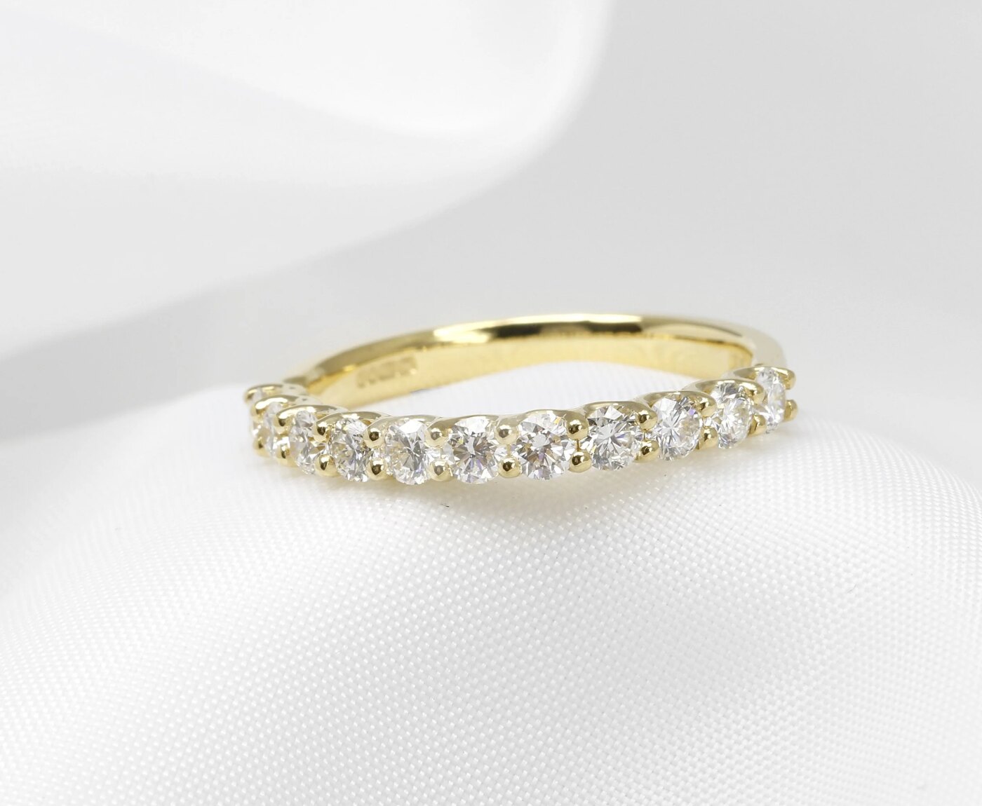 U Claw Diamond Eternity Ring in 18ct Yellow Gold 