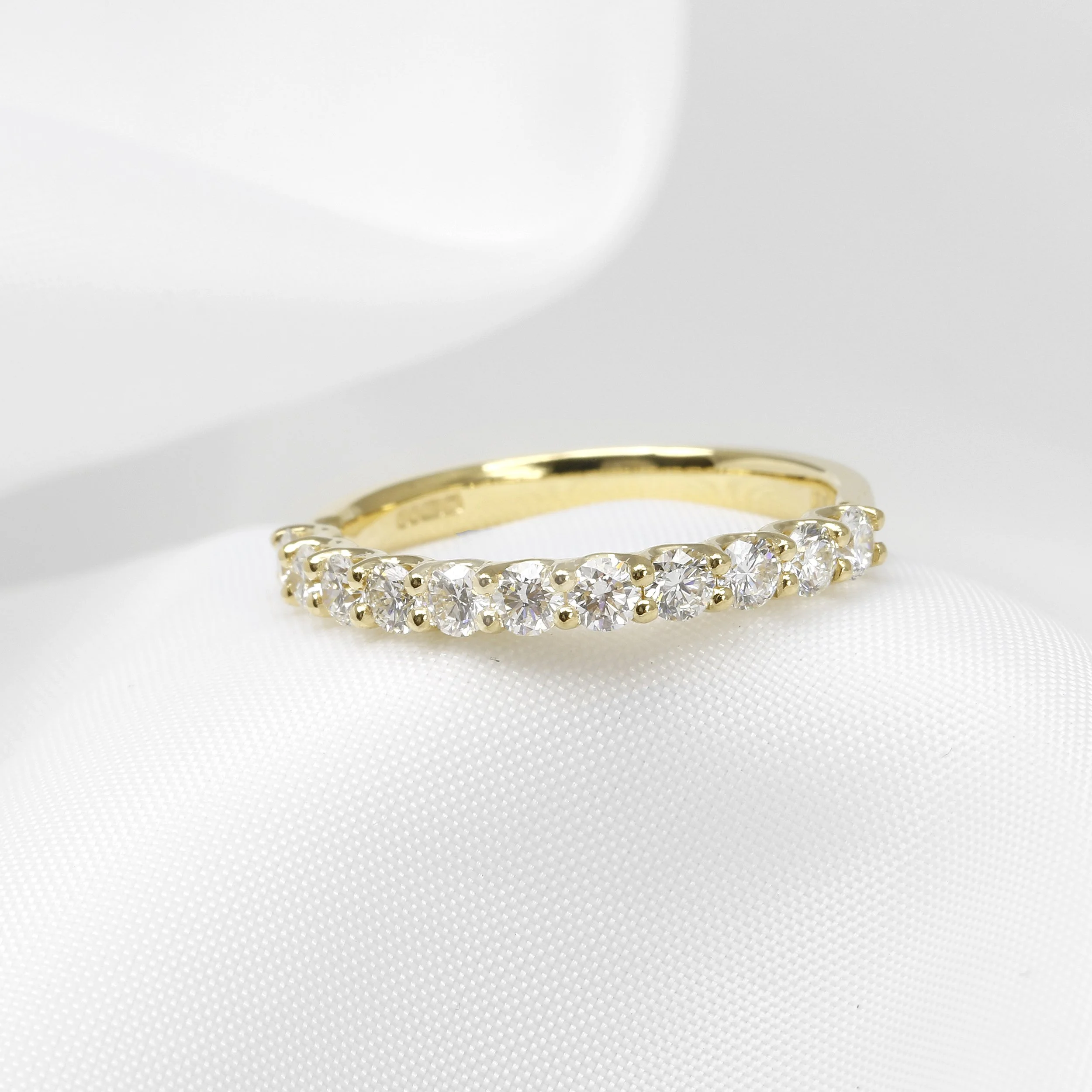 U Claw Diamond Eternity Ring in 18ct Yellow Gold