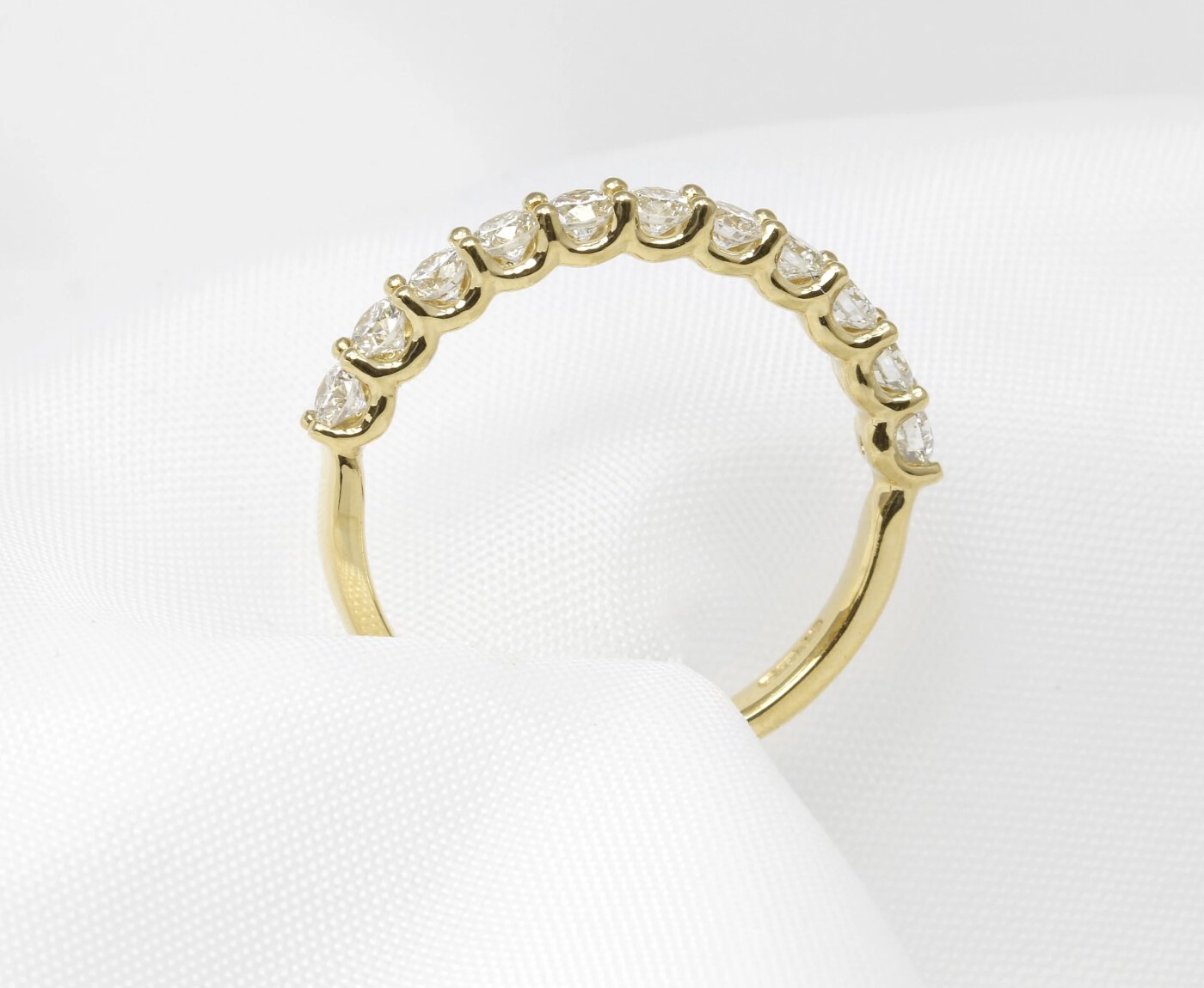U Claw Diamond Eternity Ring in 18ct Yellow Gold 
