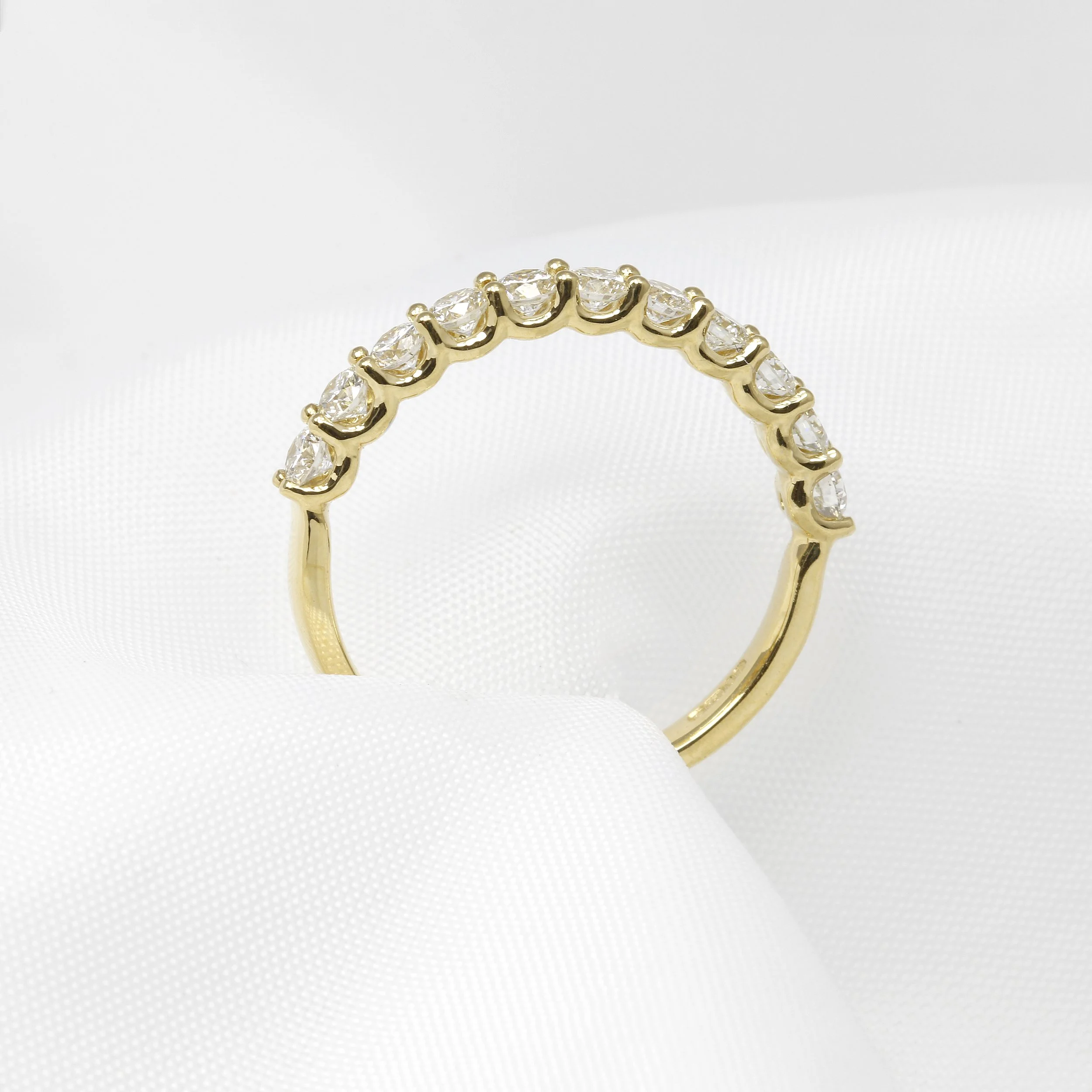 U Claw Diamond Eternity Ring in 18ct Yellow Gold
