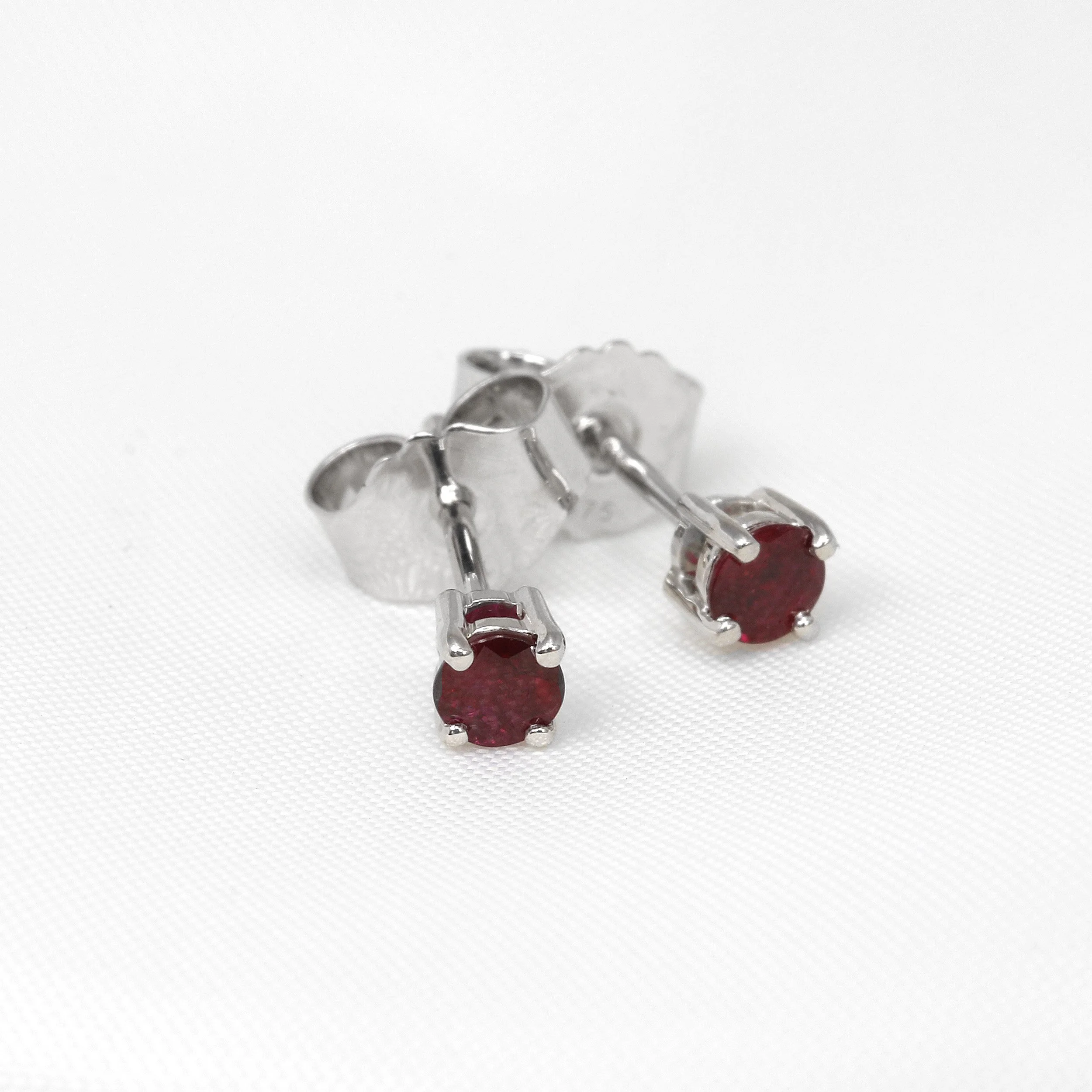 Ruby Stud Earrings in 9ct White Gold