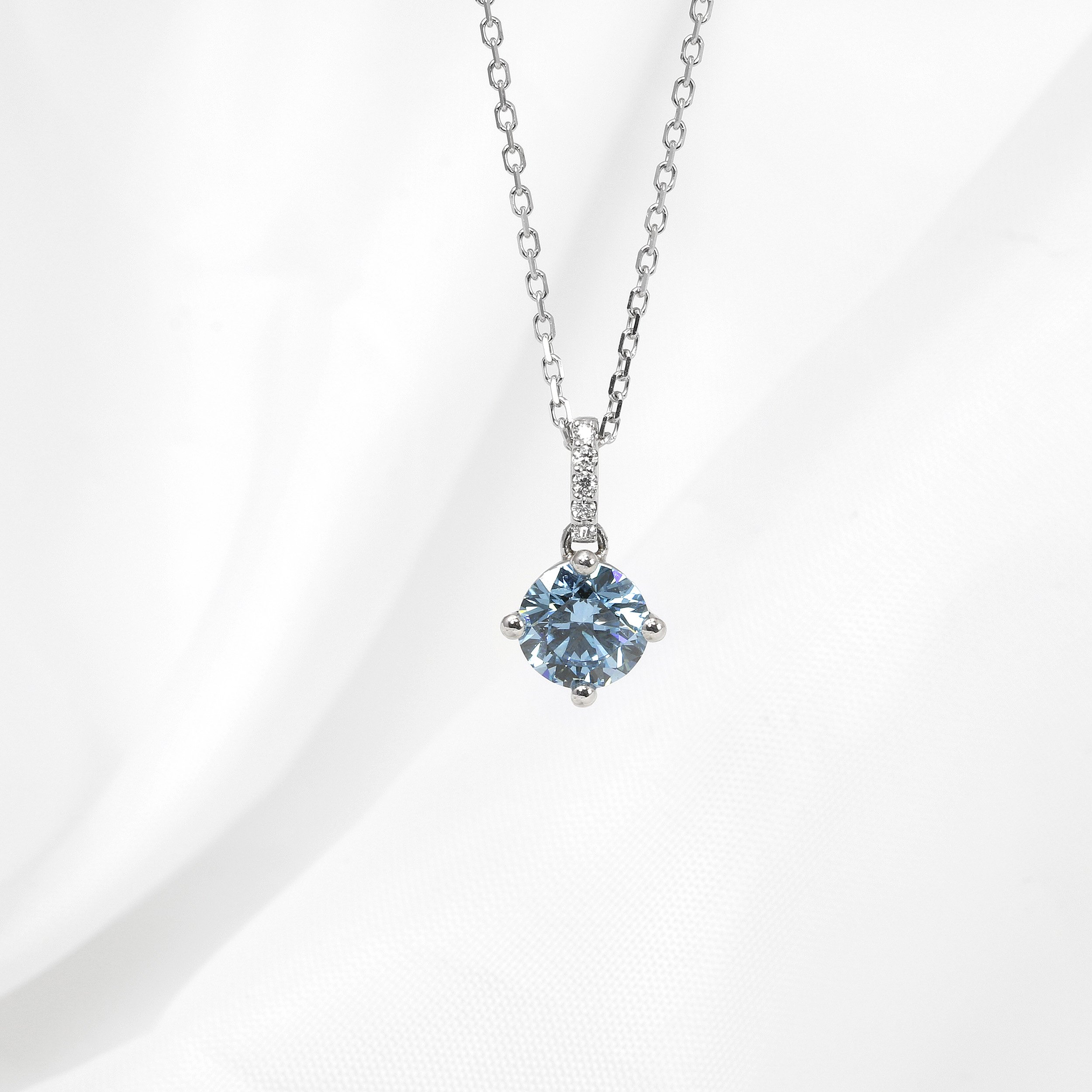 Lab Created Blue Diamond Pendant
